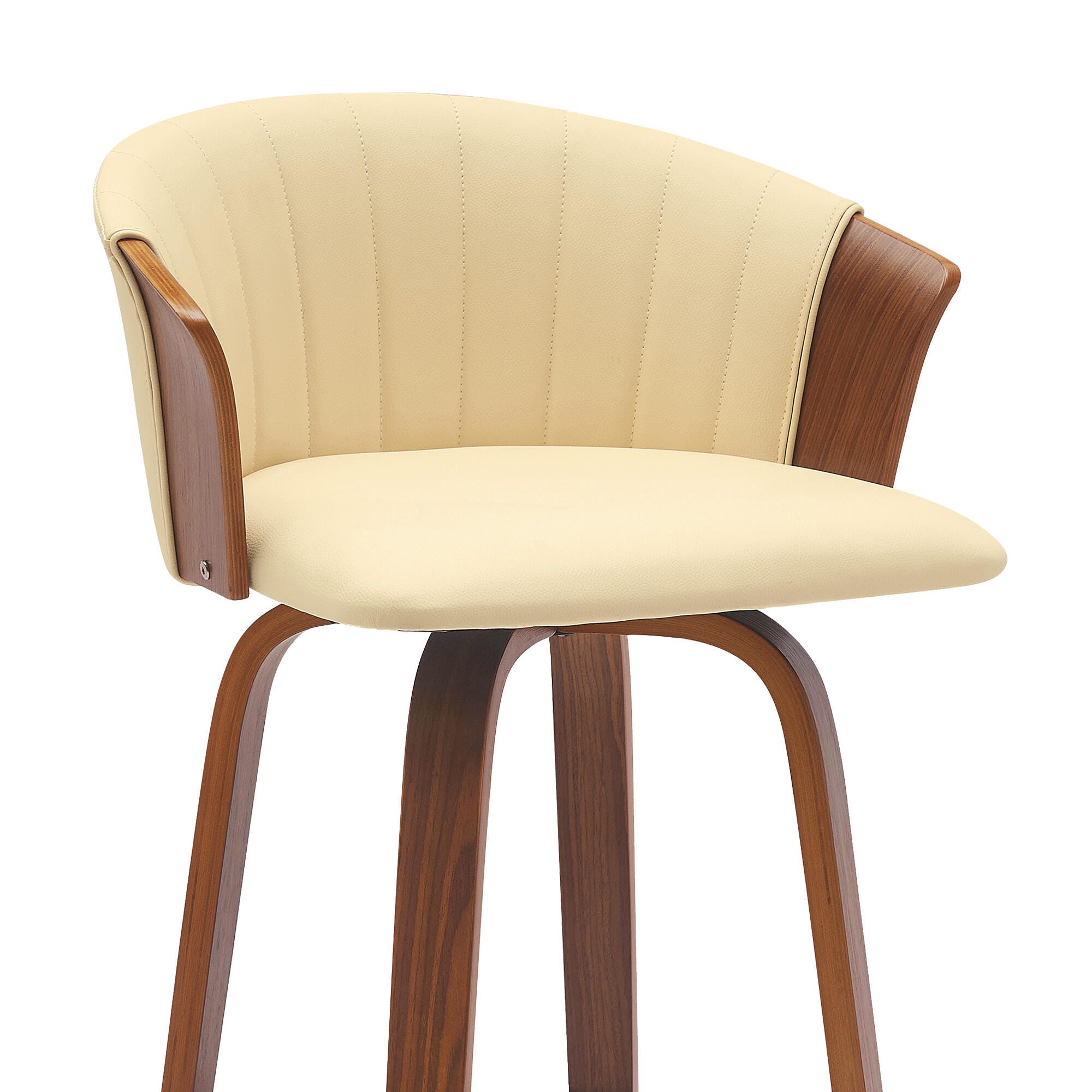 Diana Swivel Bar Stool, Cream/Walnut/Black, large