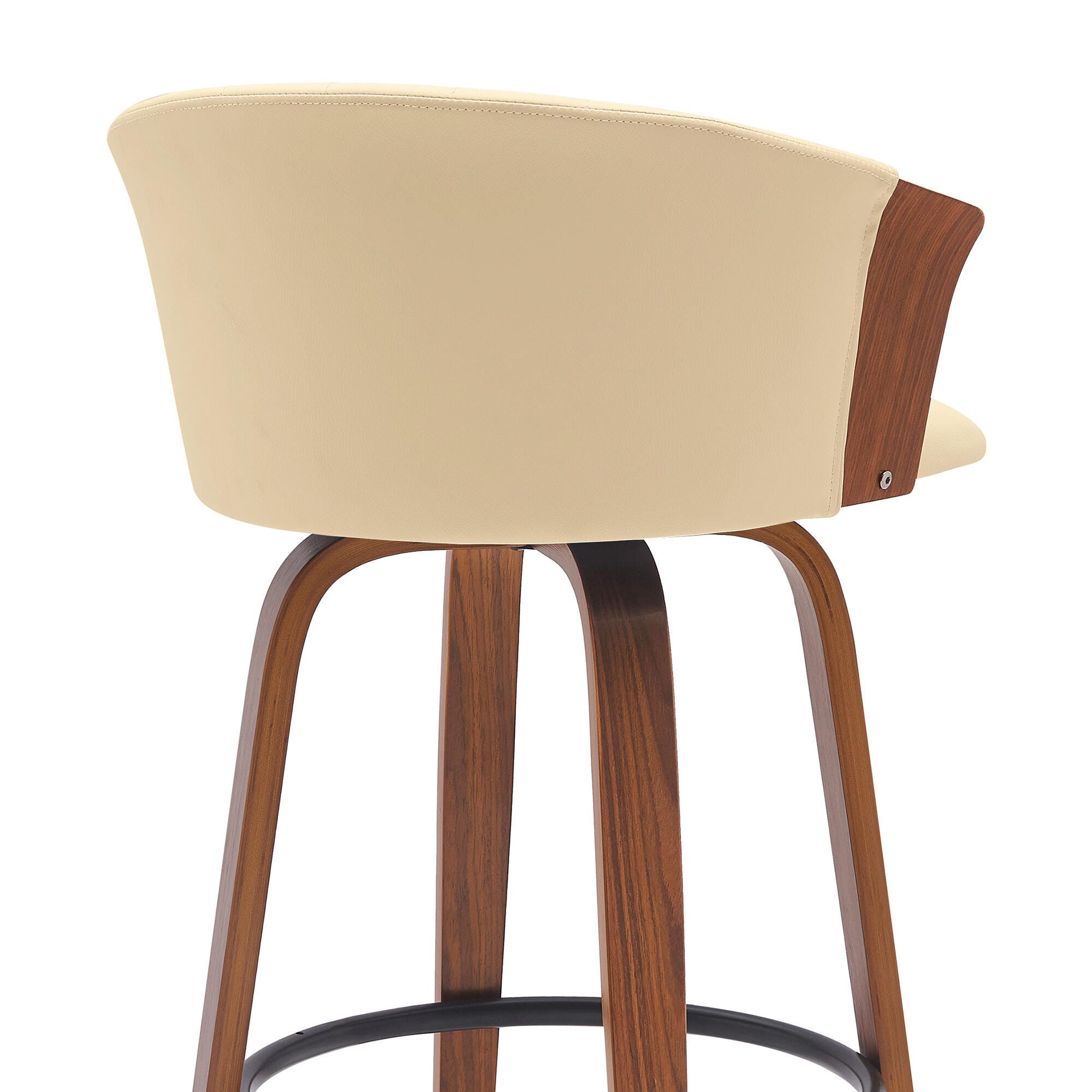 Diana Swivel Bar Stool, Cream/Walnut/Black, large