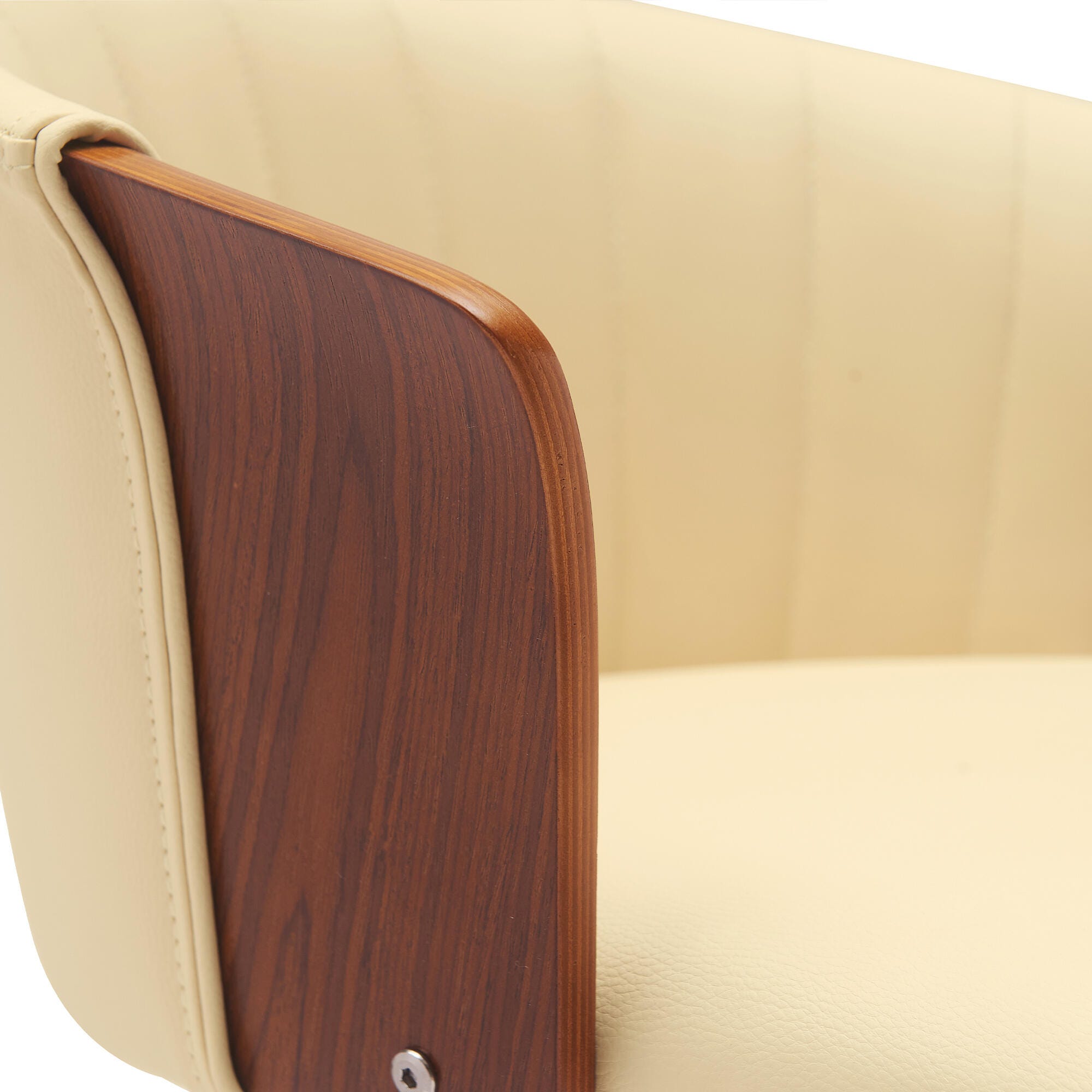Diana Swivel Bar Stool, Cream/Walnut/Black, large