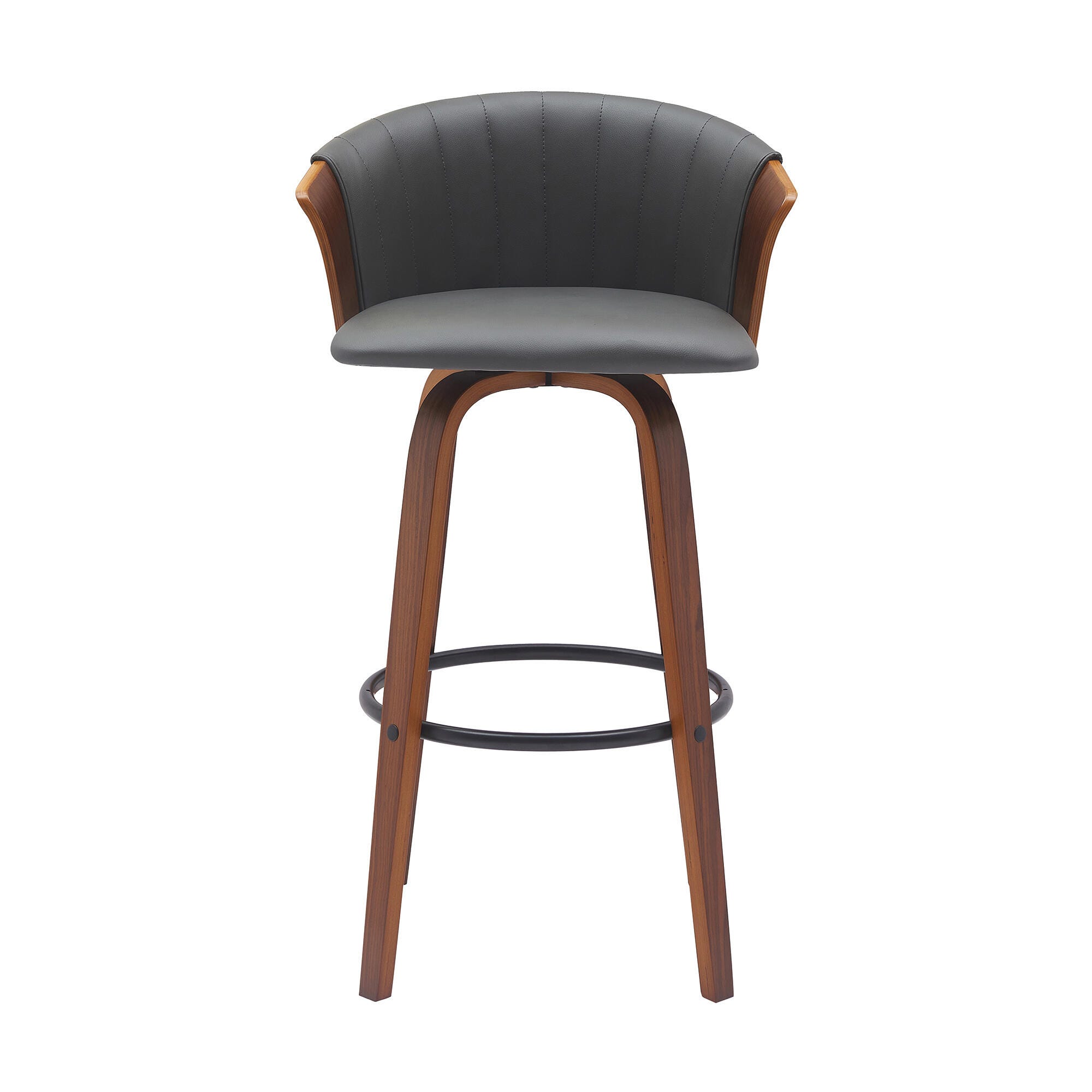 Diana Swivel Bar Stool, Gray/Walnut/Black, large