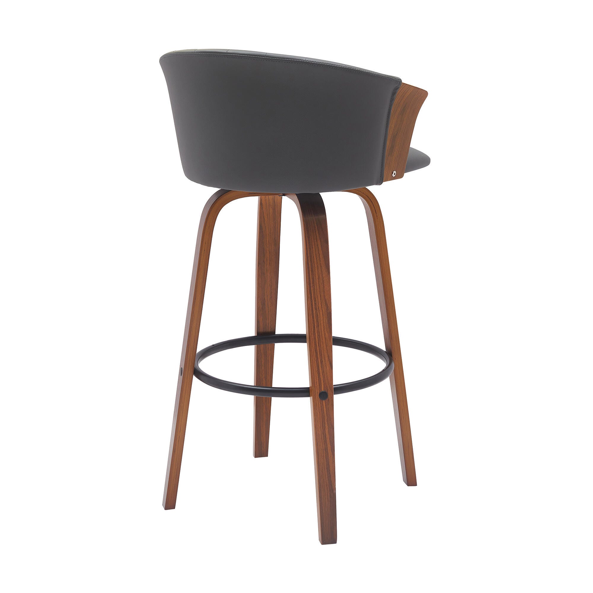 Diana Swivel Bar Stool, Gray/Walnut/Black, large