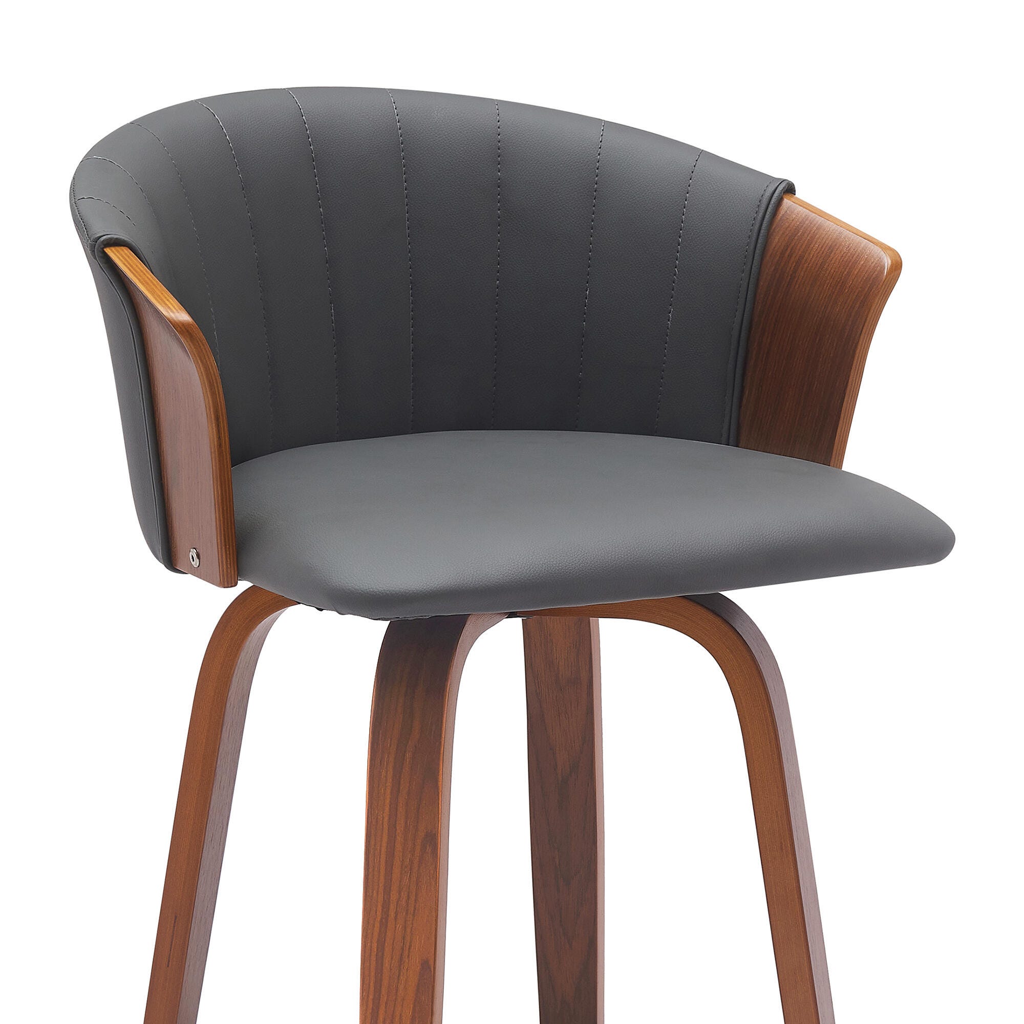 Diana Swivel Bar Stool, Gray/Walnut/Black, large