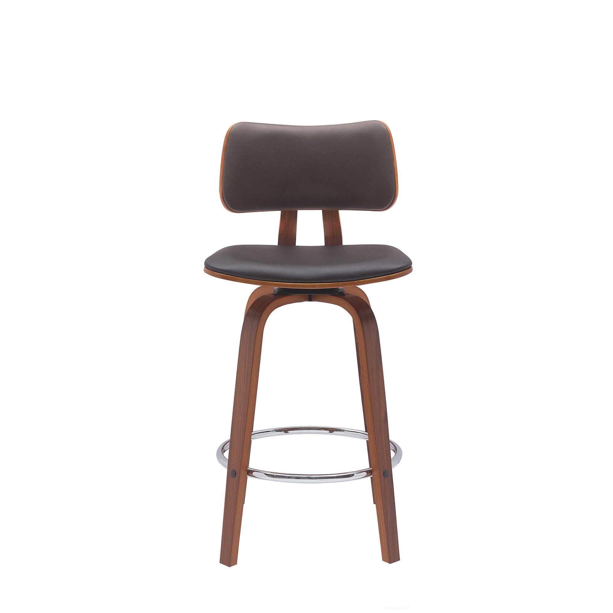 Pico Swivel Counter Stool, Brown/Walnut/Chrome, large