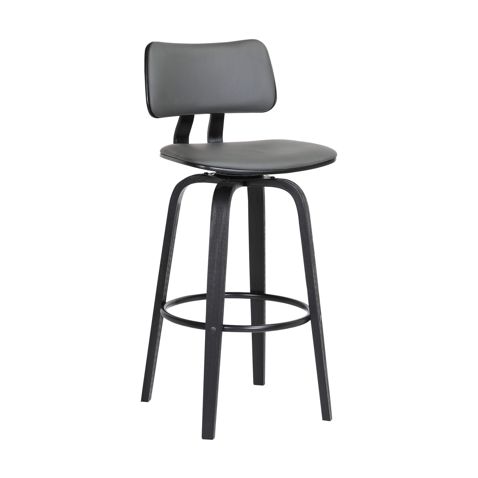 Pico Swivel Bar Stool, Gray/Black, large