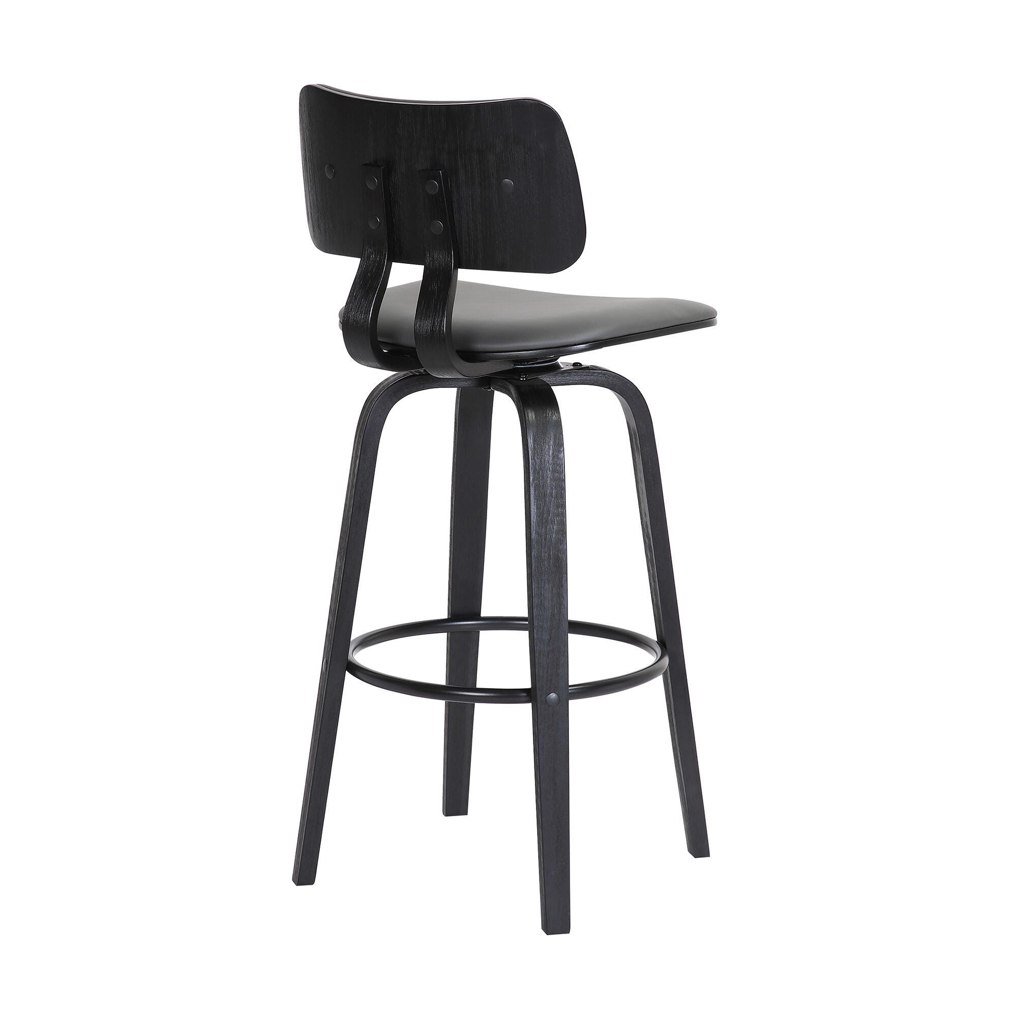 Pico Swivel Bar Stool, Gray/Black, large