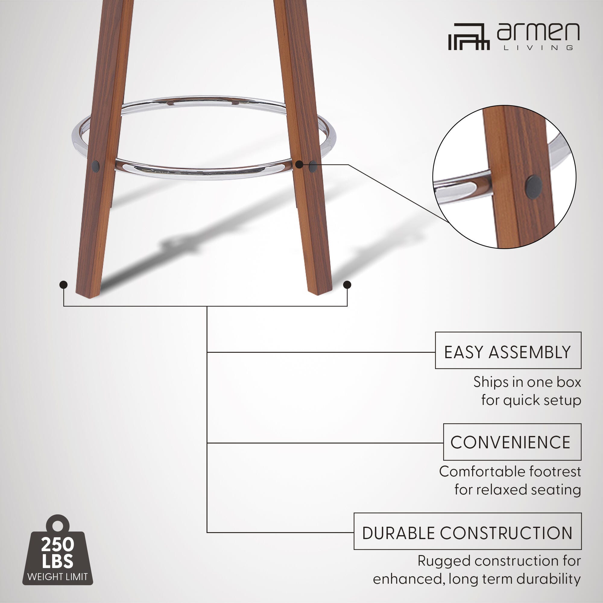 Pico Swivel Bar Stool, Brown/Walnut/Chrome, large