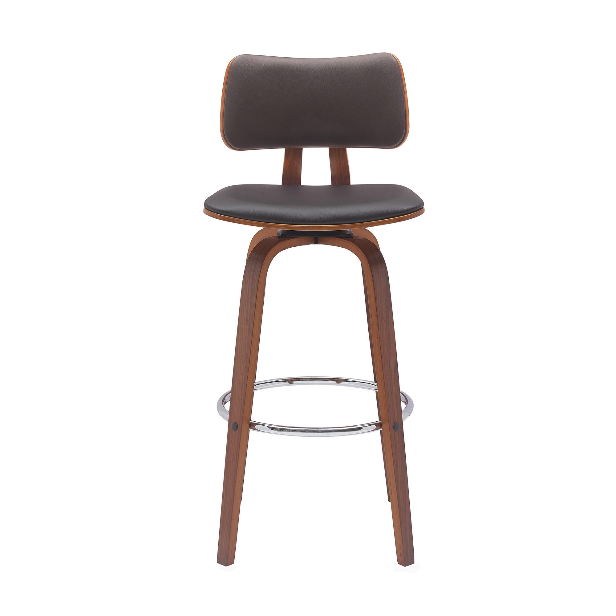 Pico Swivel Bar Stool, Brown/Walnut/Chrome, large