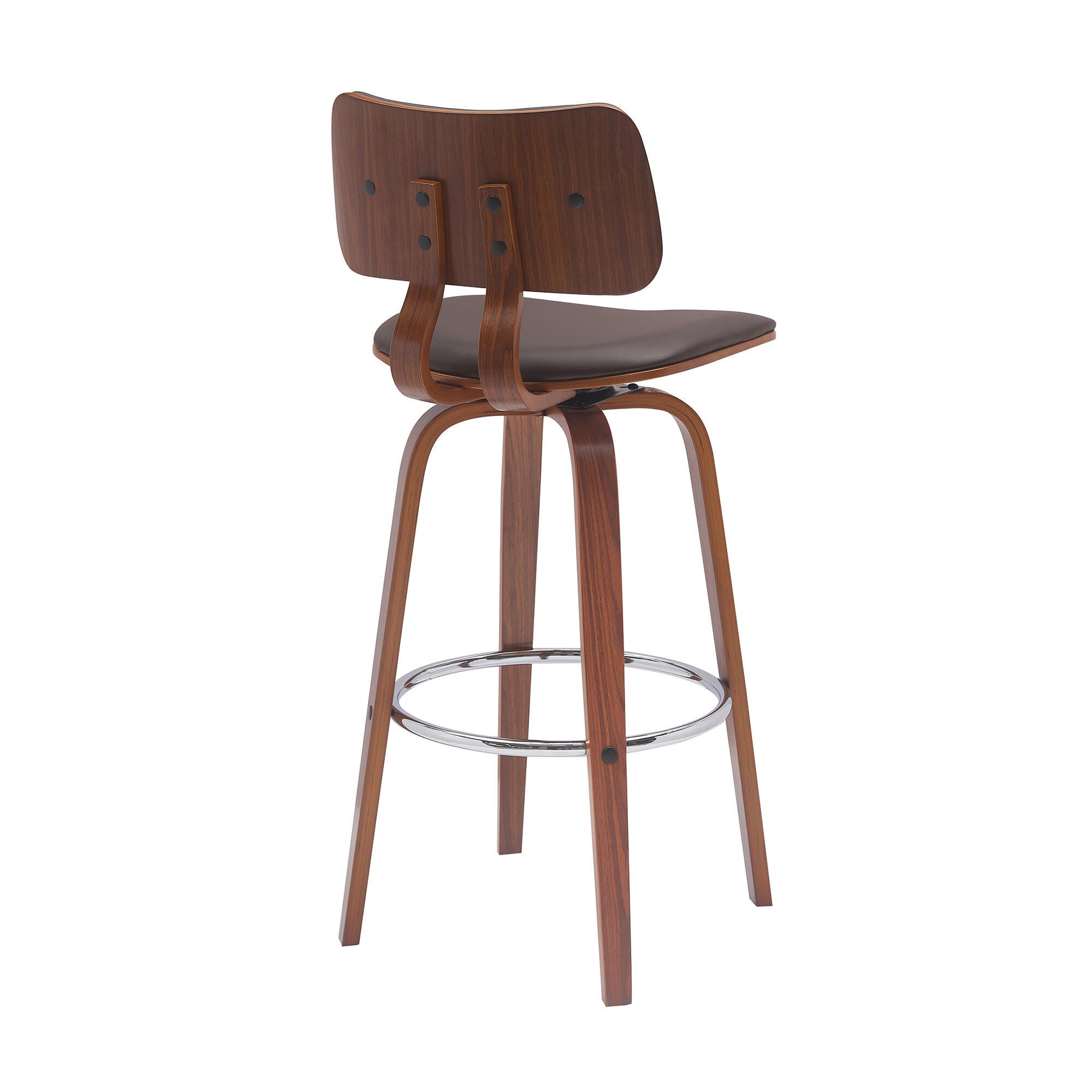 Pico Swivel Bar Stool, Brown/Walnut/Chrome, large