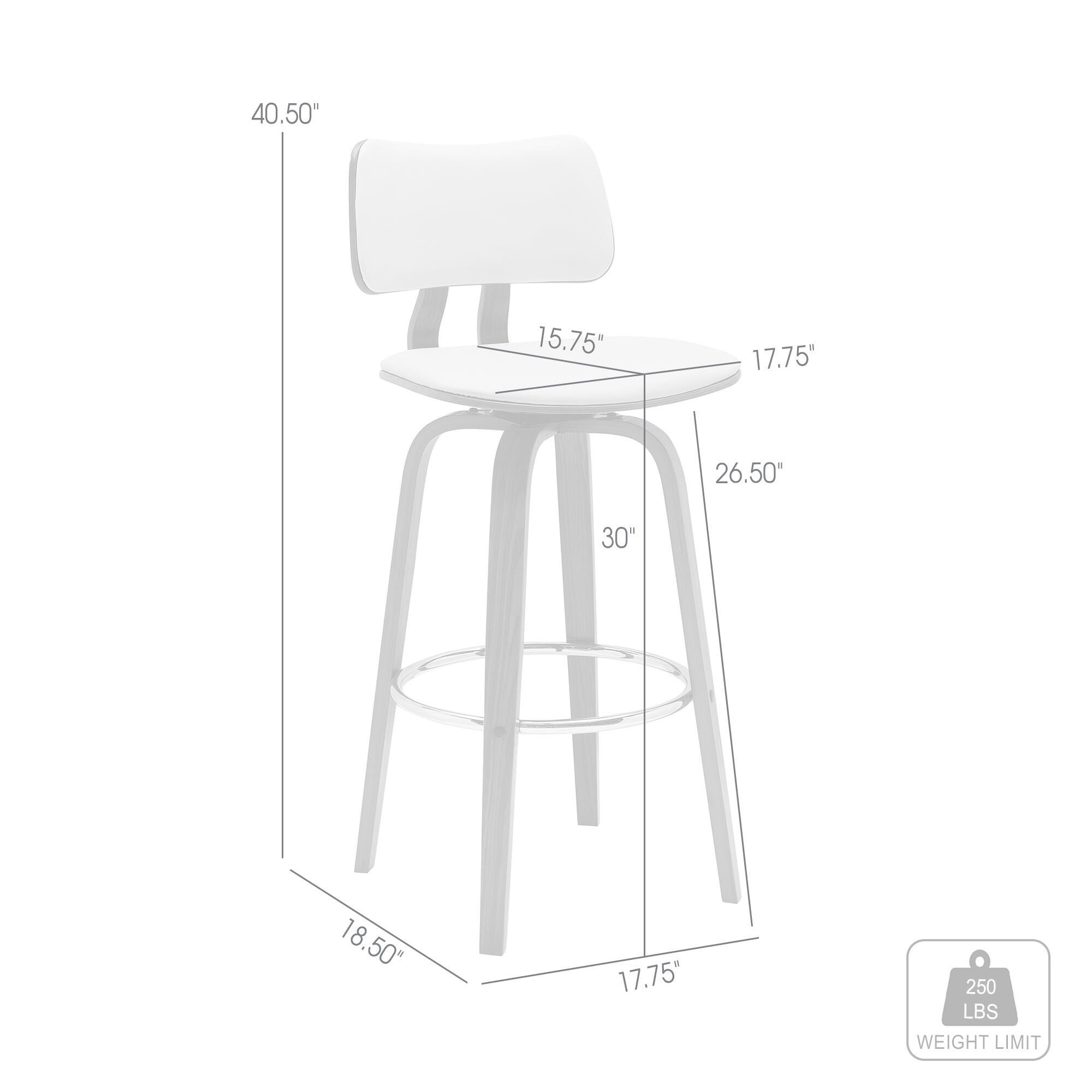 Pico Swivel Bar Stool, Cream/Walnut/Chrome, large