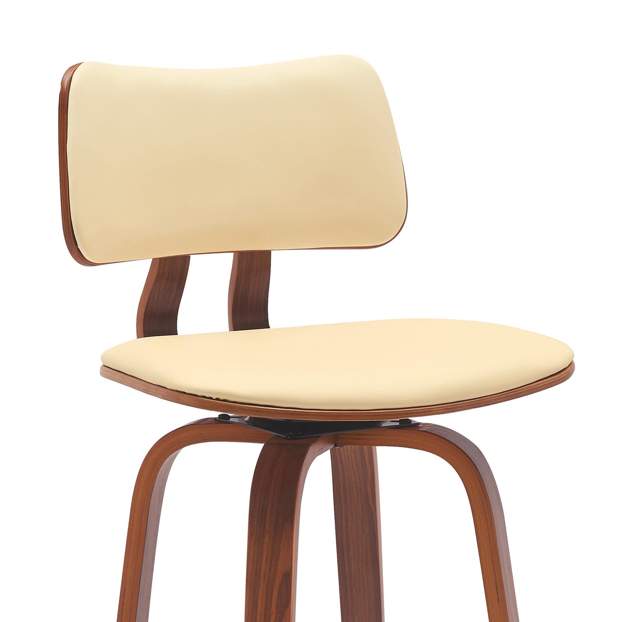 Pico Swivel Bar Stool, Cream/Walnut/Chrome, large