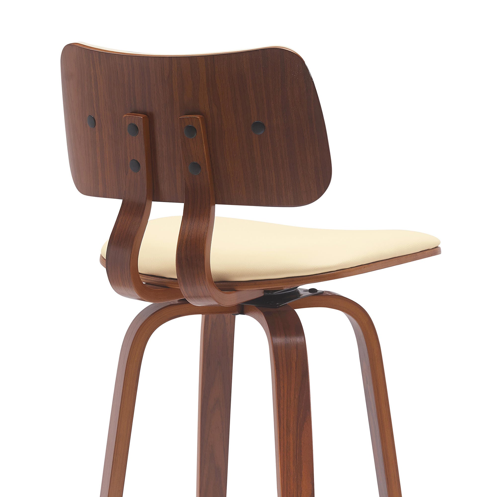 Pico Swivel Bar Stool, Cream/Walnut/Chrome, large
