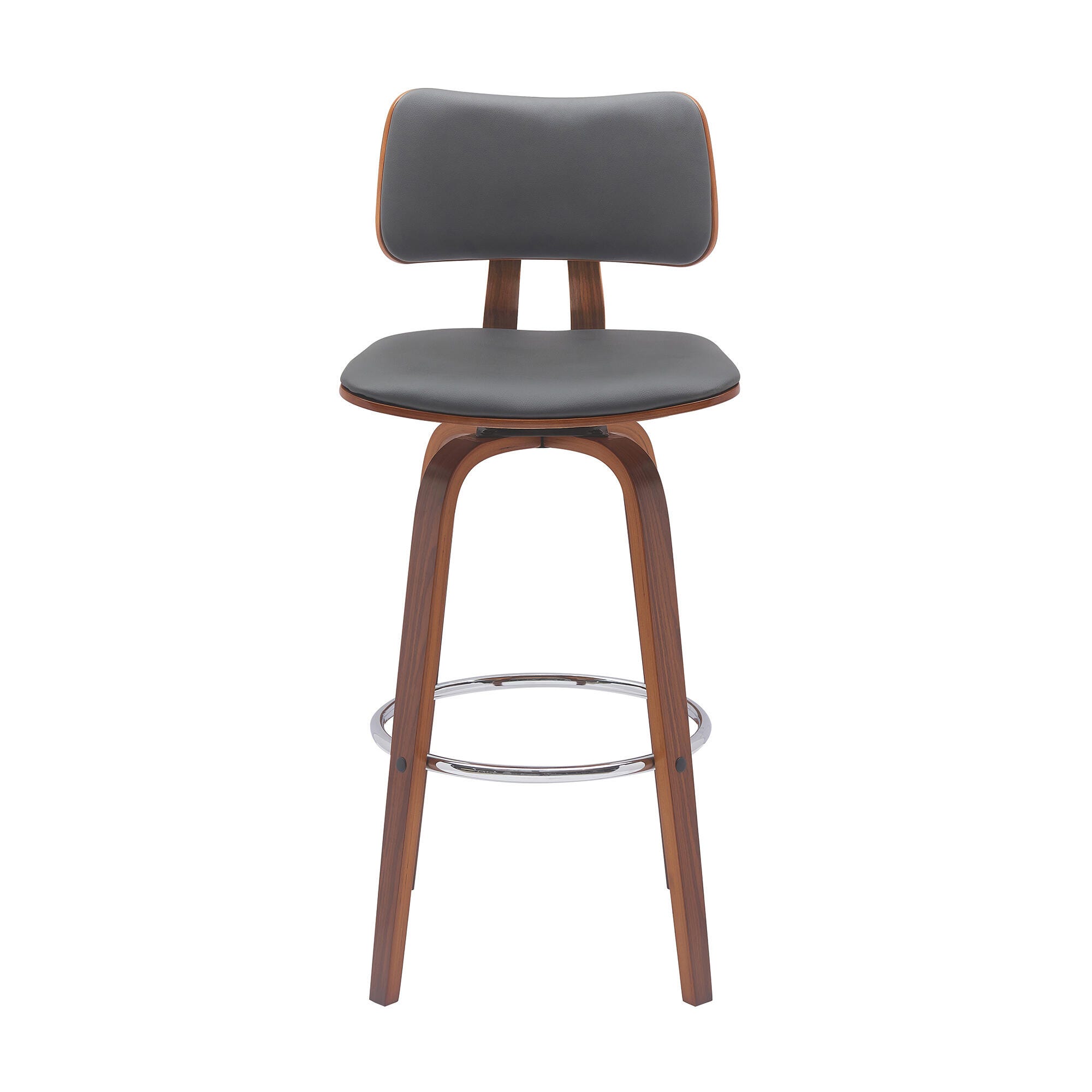 Pico Swivel Bar Stool, Gray/Walnut/Chrome, large