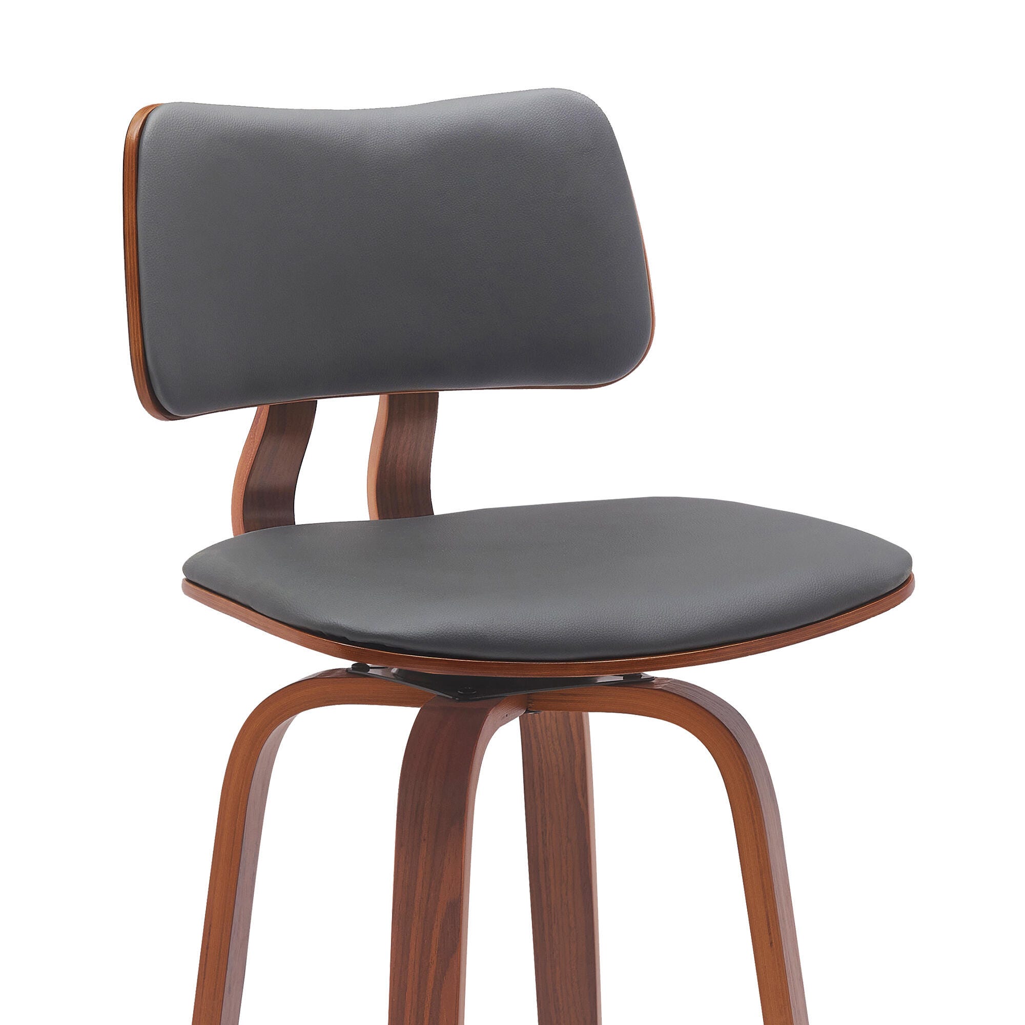 Pico Swivel Bar Stool, Gray/Walnut/Chrome, large