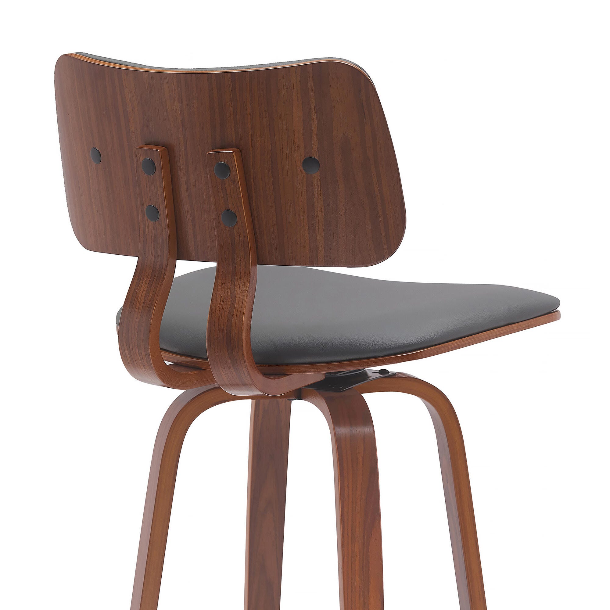 Pico Swivel Bar Stool, Gray/Walnut/Chrome, large