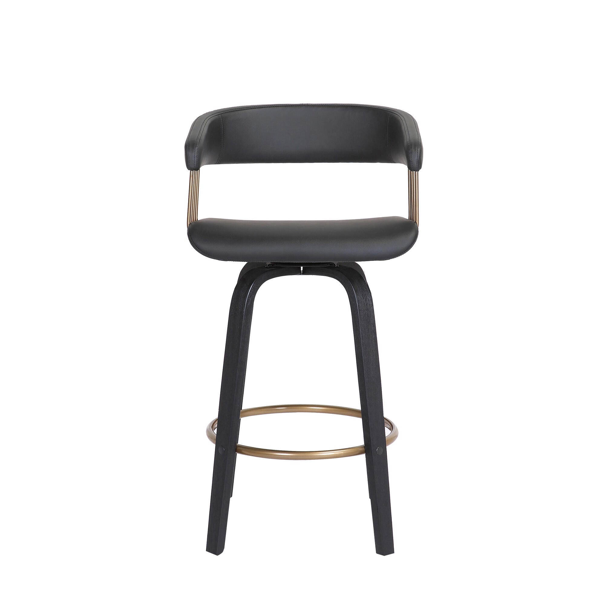 Topanga Swivel Counter Stool, Black/Bronze, large
