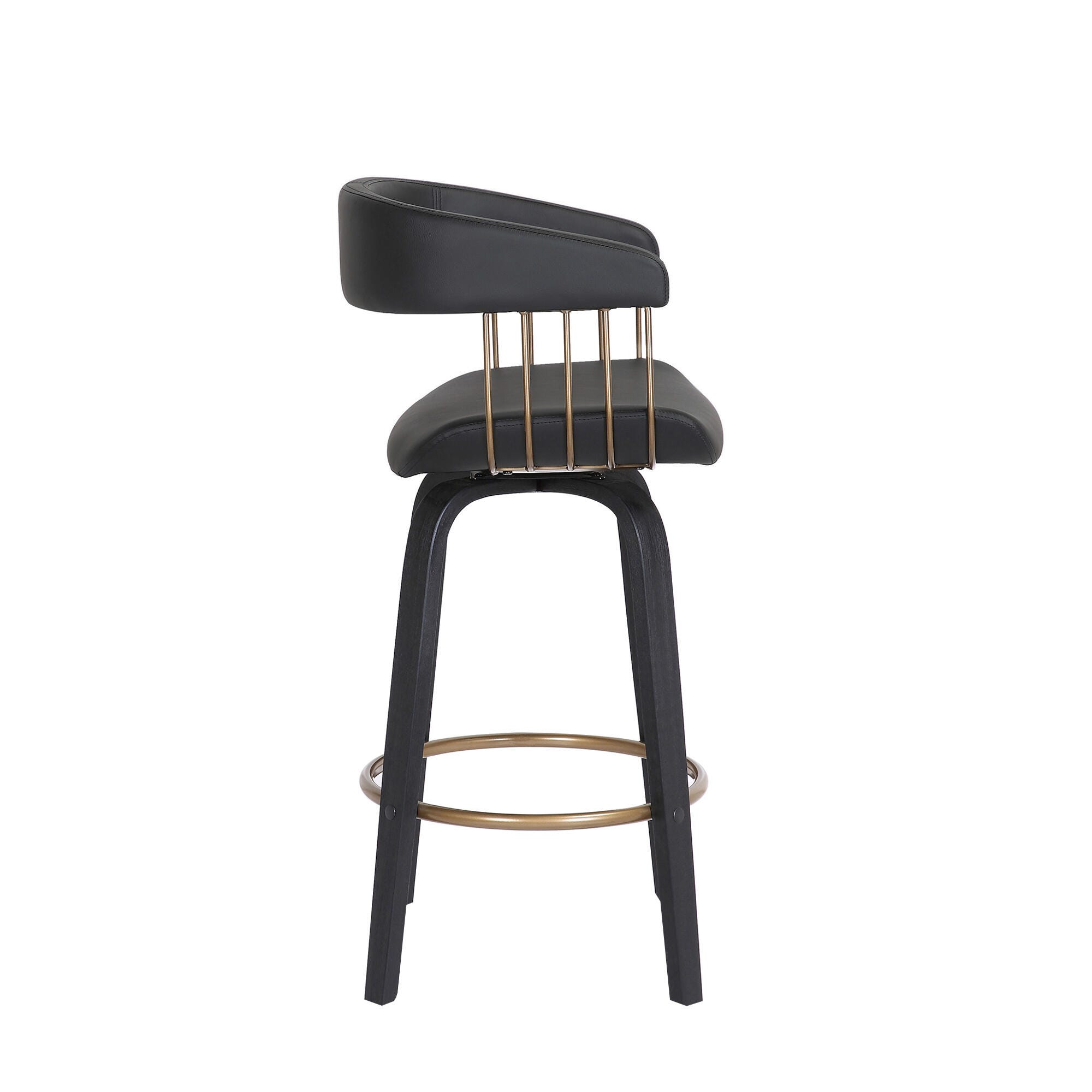 Topanga Swivel Counter Stool, Black/Bronze, large
