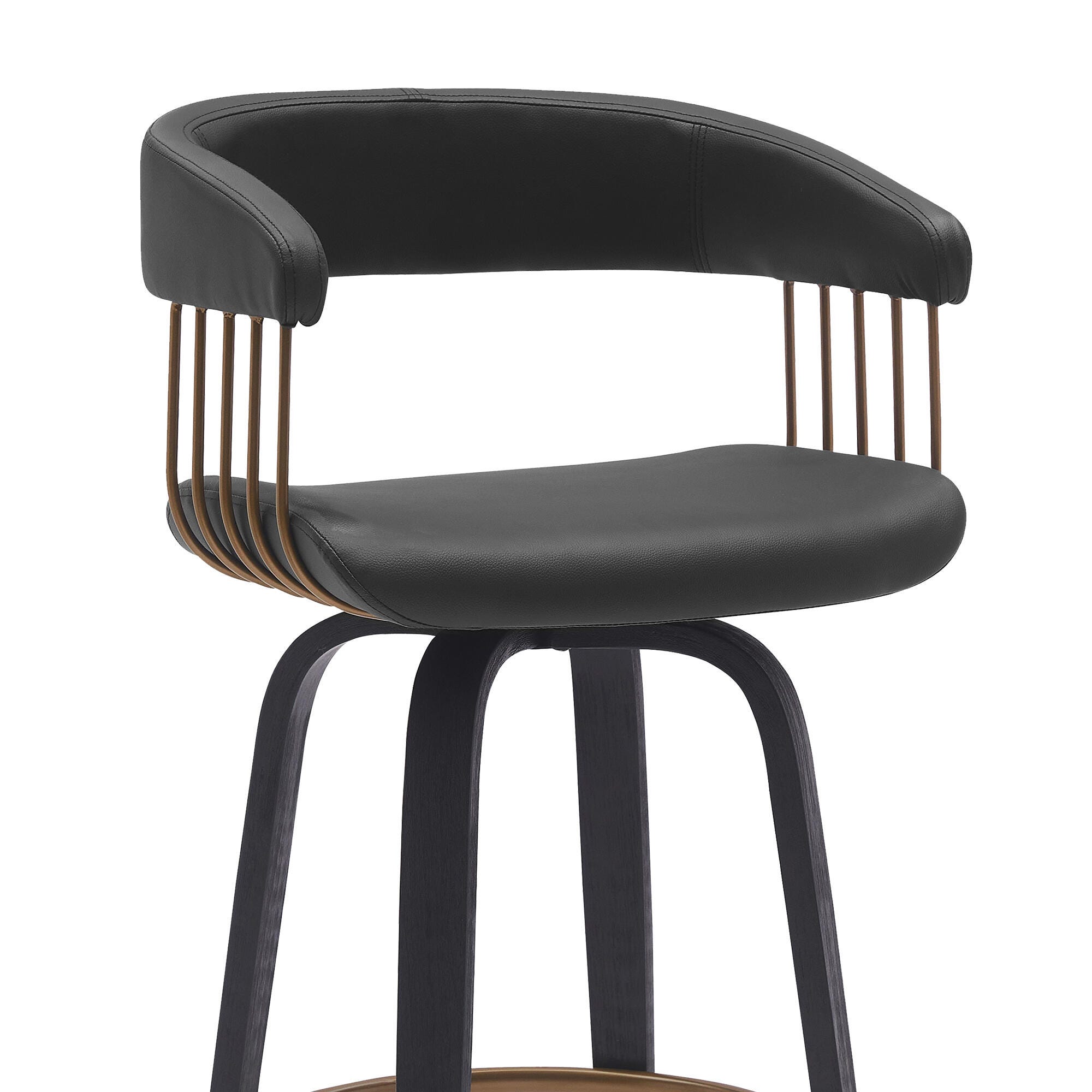 Topanga Swivel Counter Stool, Black/Bronze, large