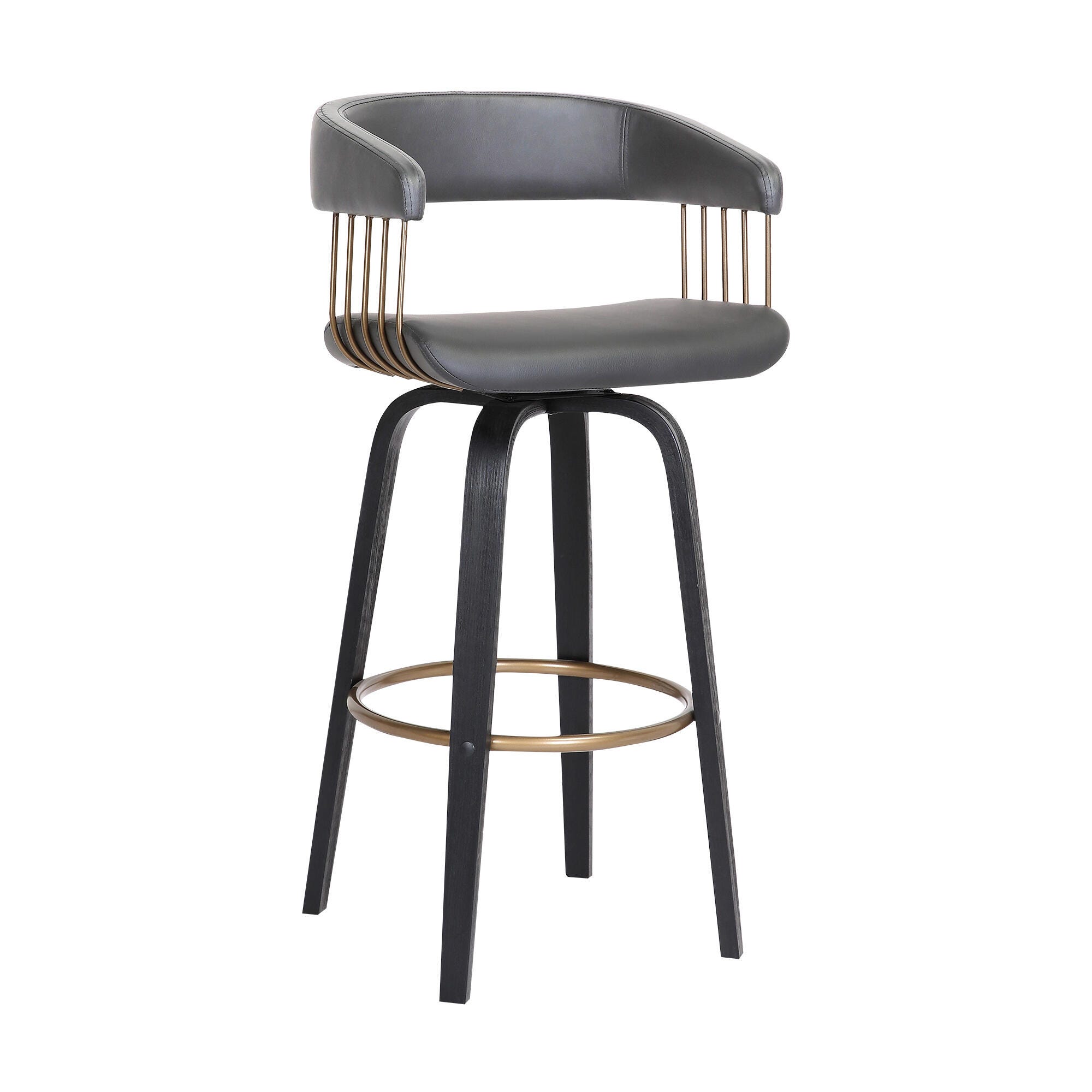 Topanga Swivel Counter Stool, Gray/Black/Bronze, large