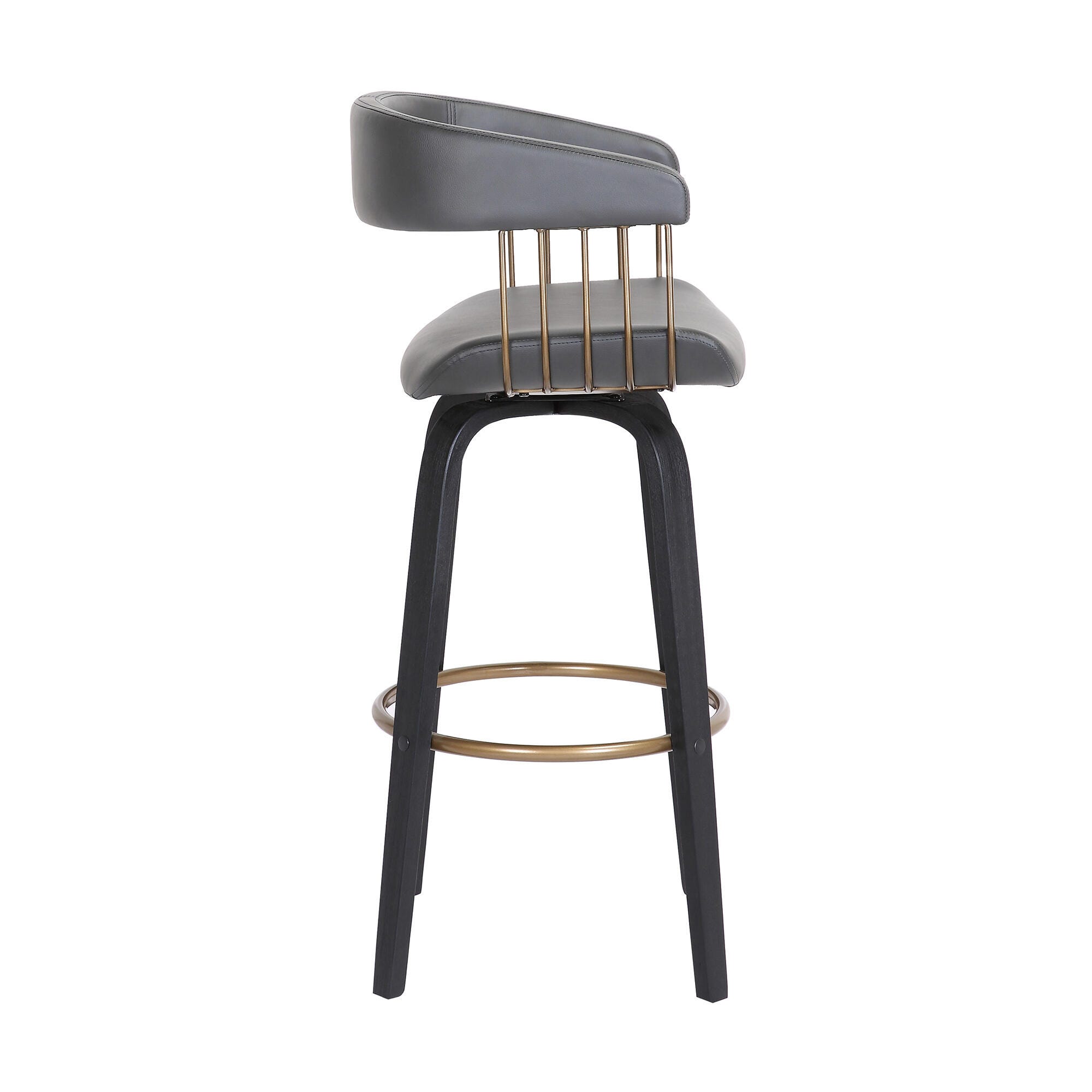 Topanga Swivel Counter Stool, Gray/Black/Bronze, large