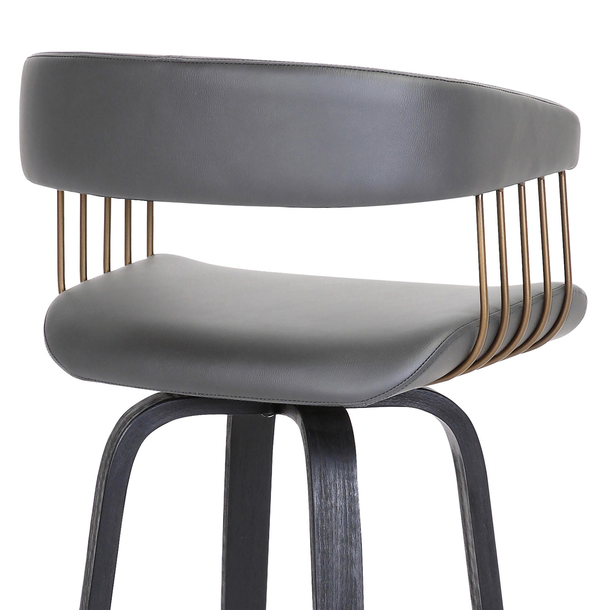 Topanga Swivel Counter Stool, Gray/Black/Bronze, large