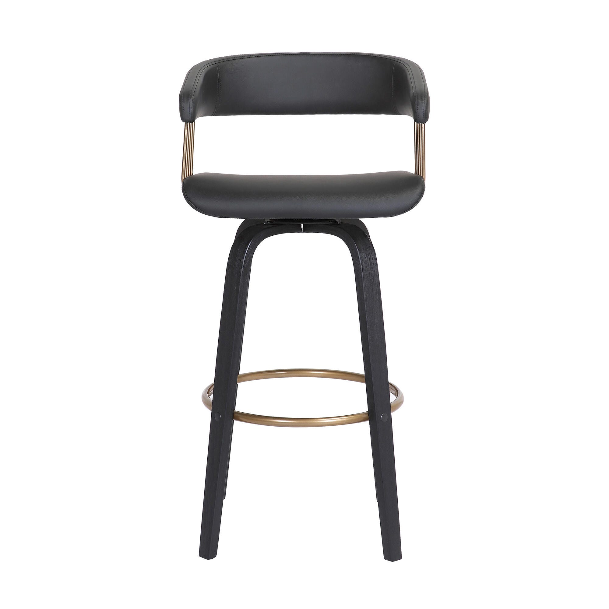 Topanga Swivel Bar Stool, Black/Bronze, large