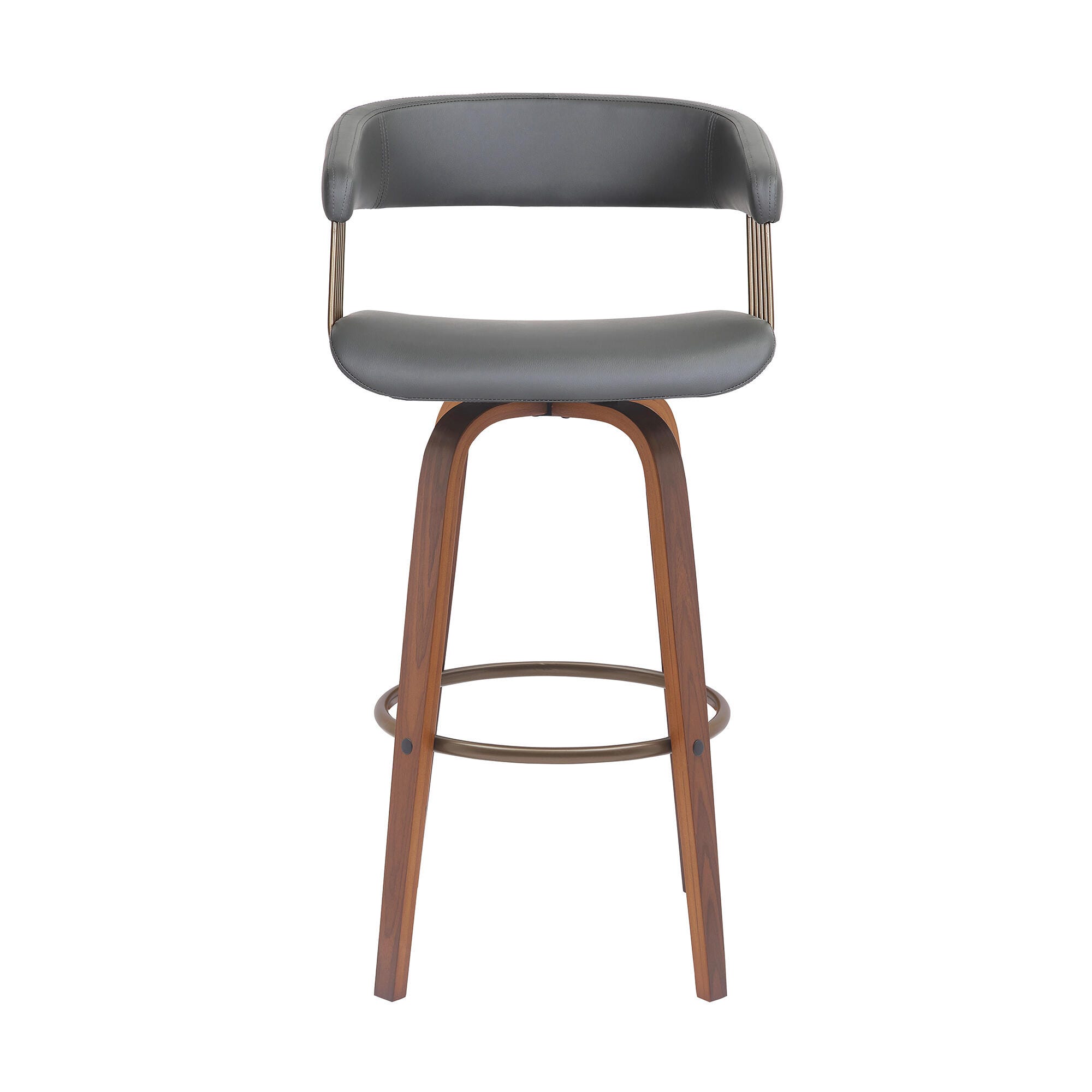 Topanga Swivel Bar Stool, Gray/Walnut/Bronze, large