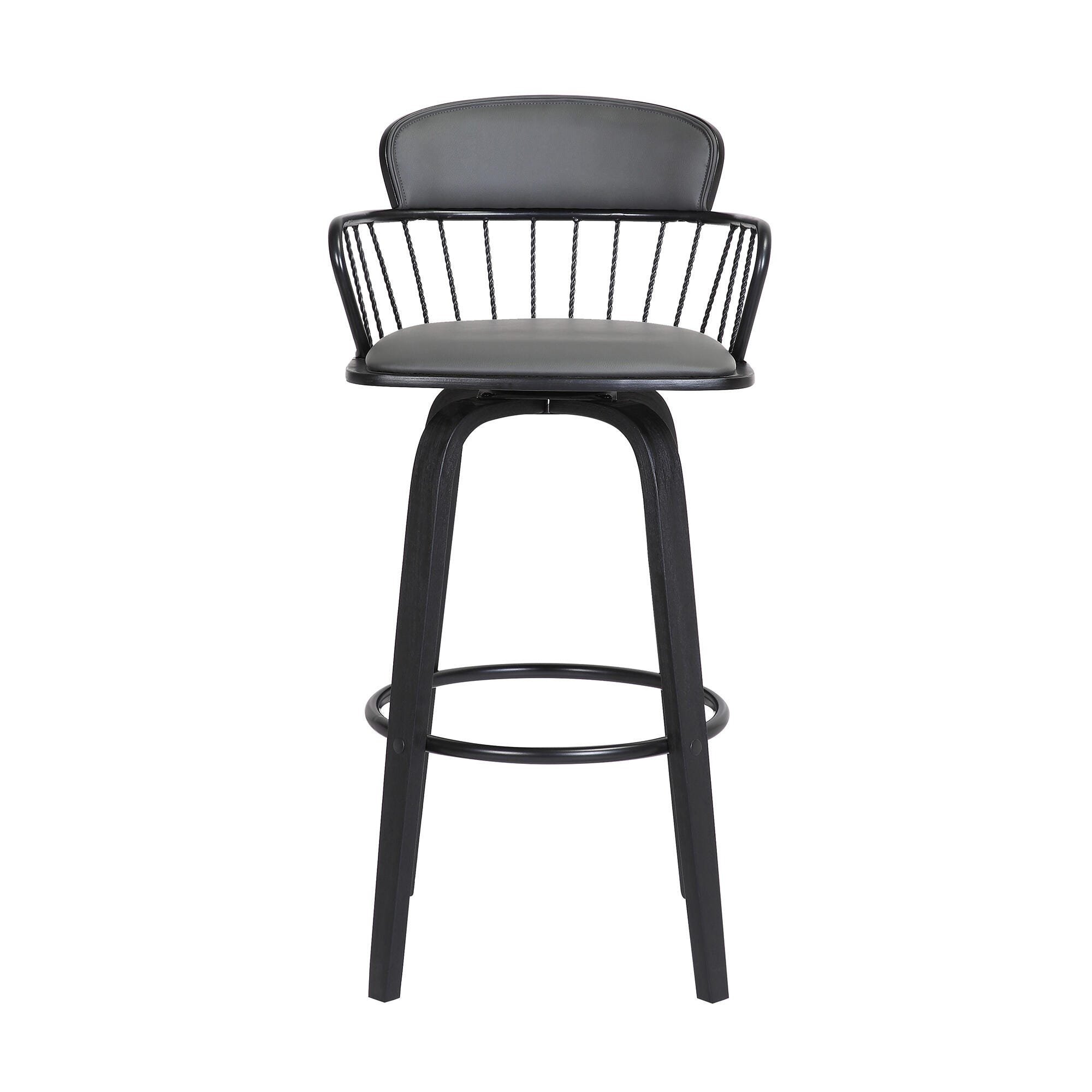 Willow Swivel Counter Stool, Gray/Black, large