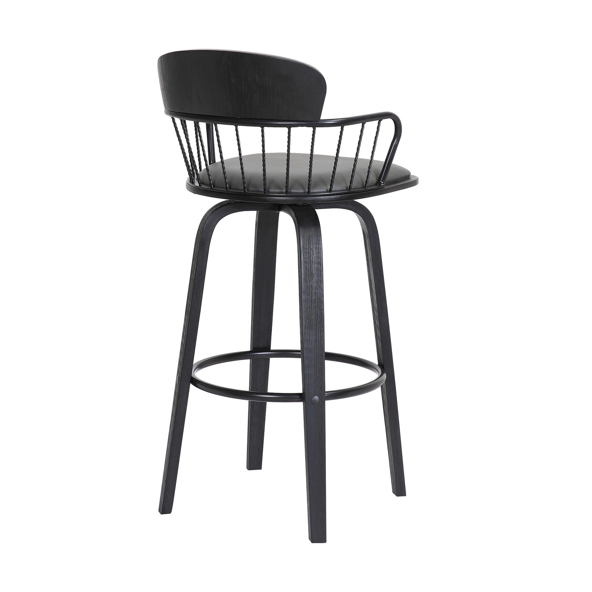 Willow Swivel Counter Stool, Gray/Black, large