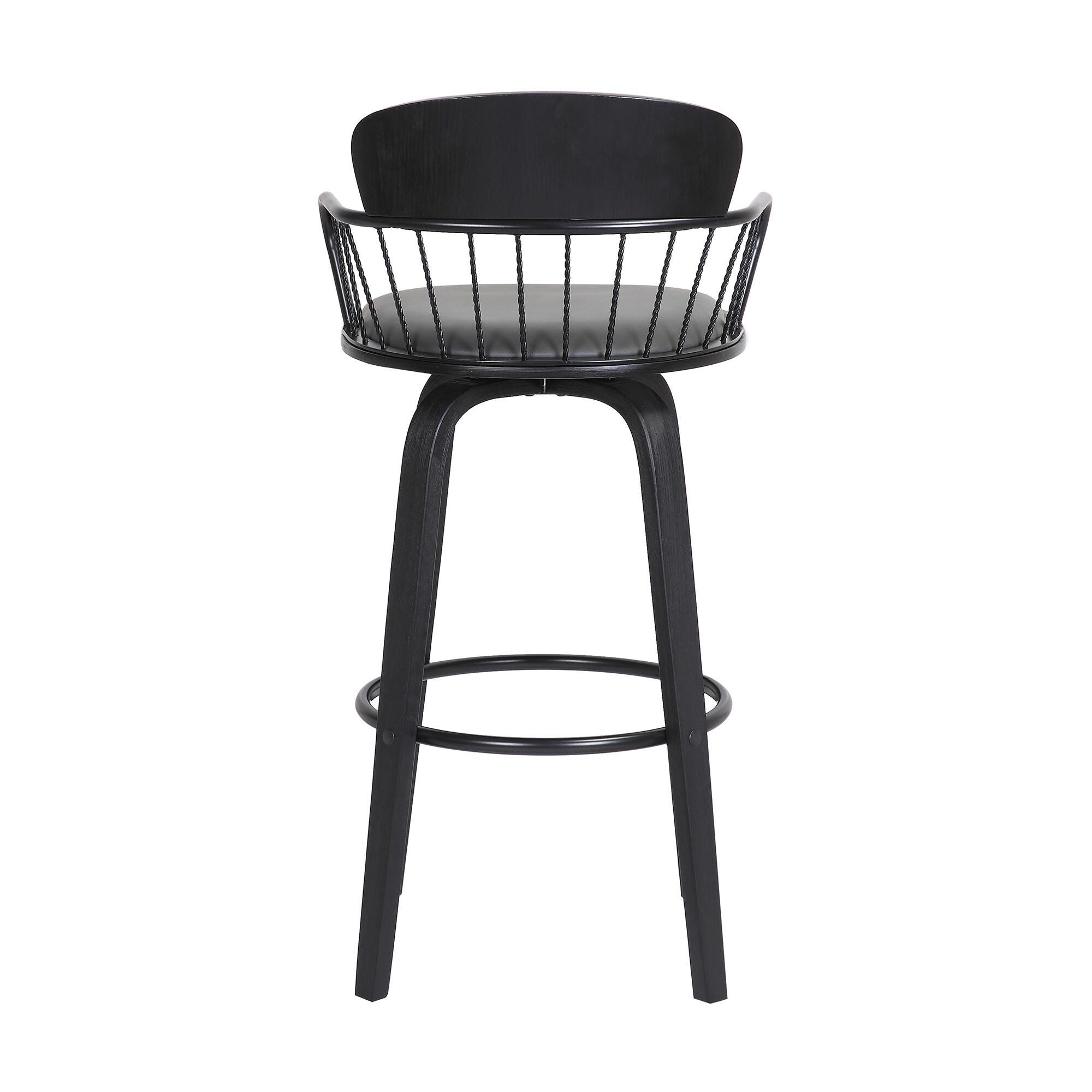 Willow Swivel Counter Stool, Gray/Black, large