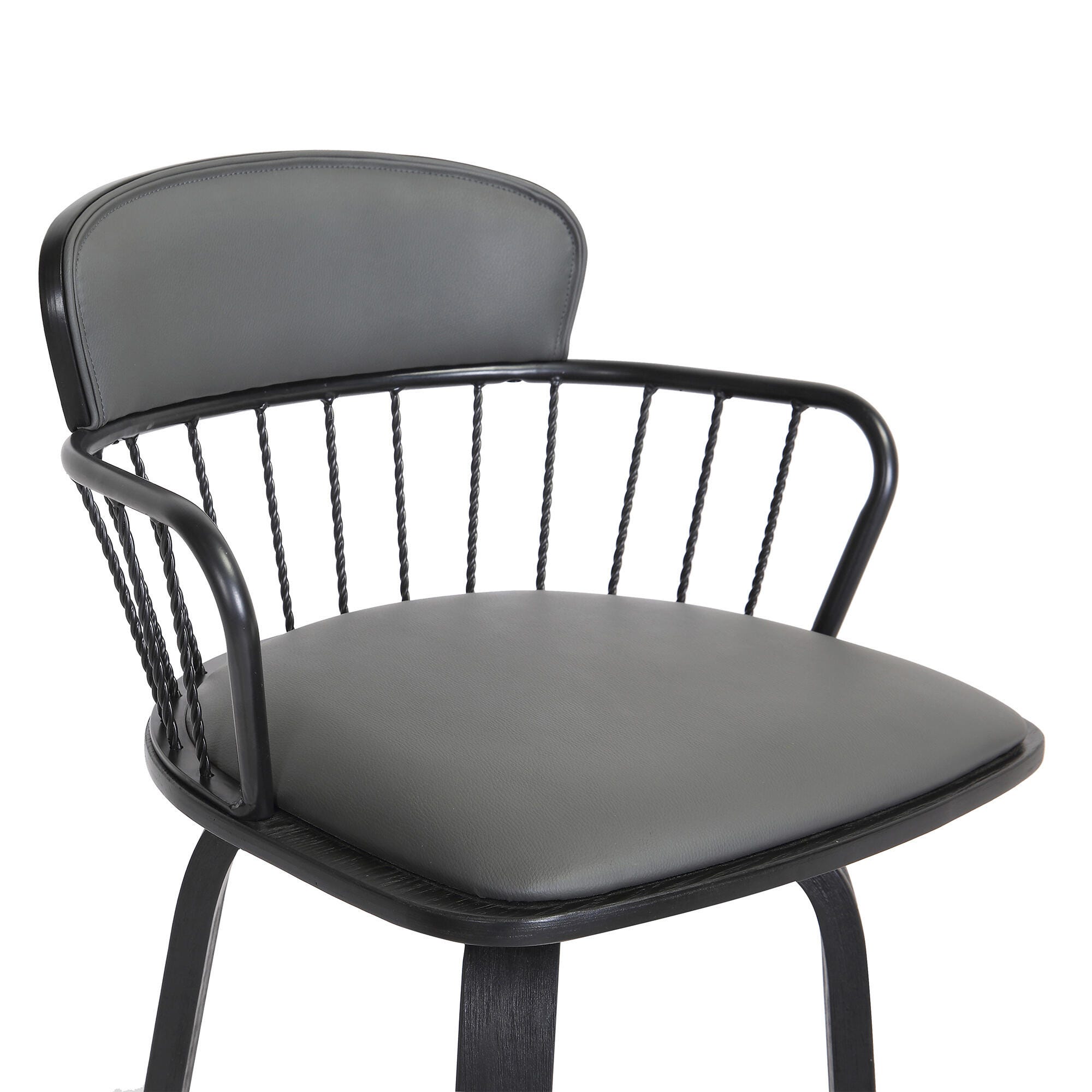 Willow Swivel Counter Stool, Gray/Black, large