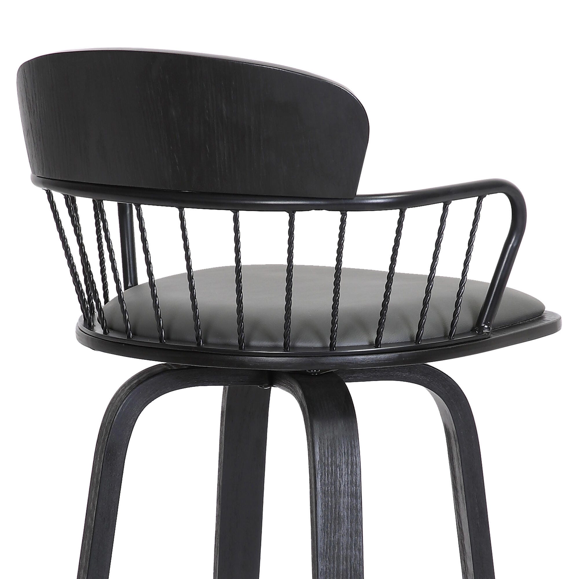 Willow Swivel Counter Stool, Gray/Black, large