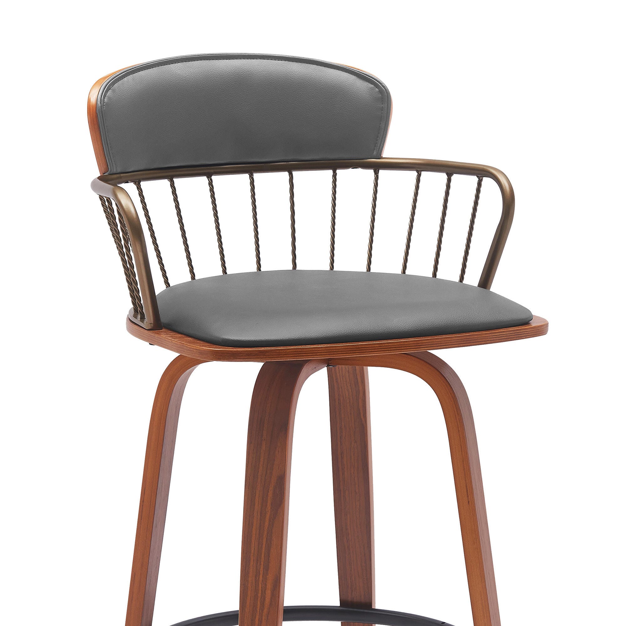 Willow Swivel Counter Stool, Gray/Walnut/Bronze, large