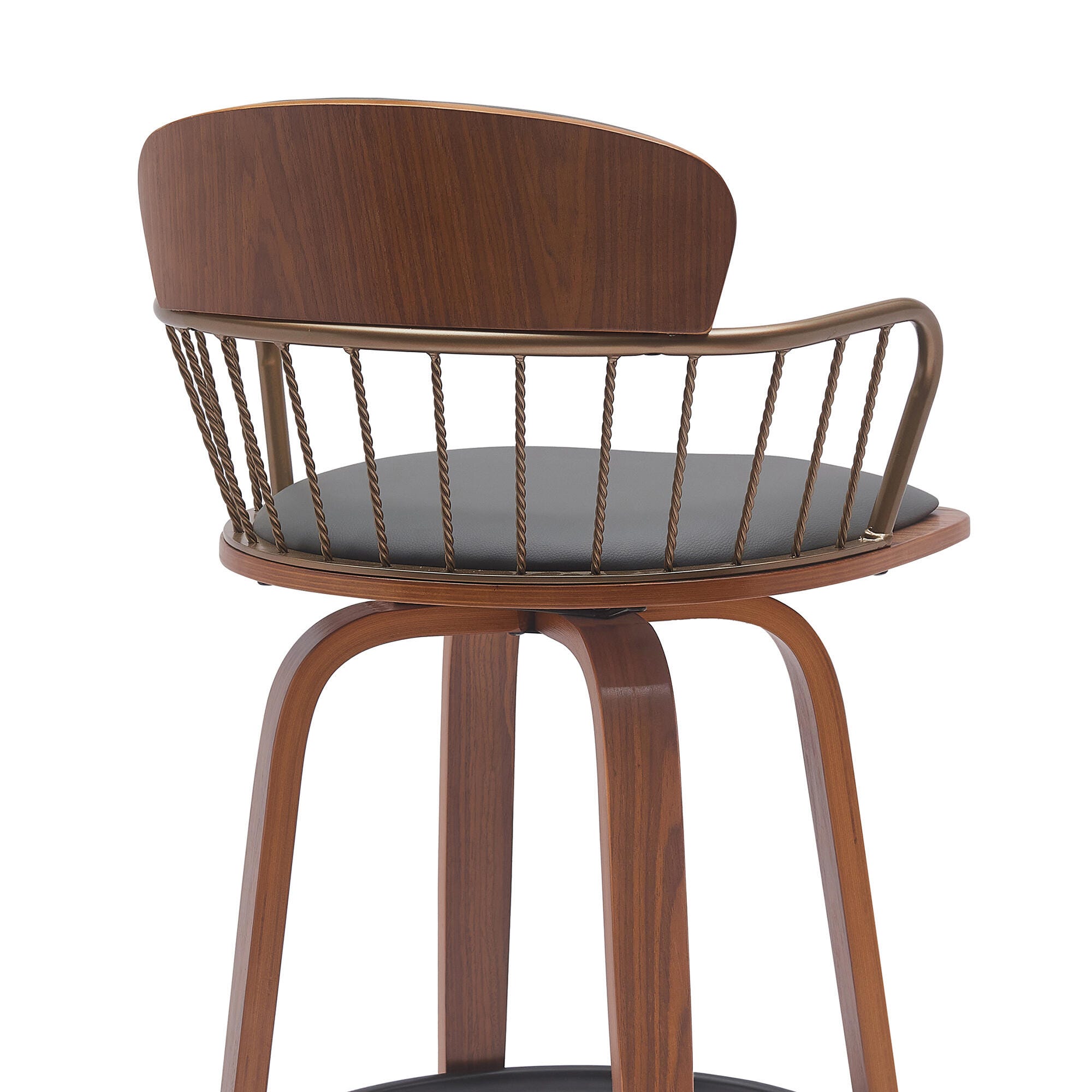Willow Swivel Counter Stool, Gray/Walnut/Bronze, large