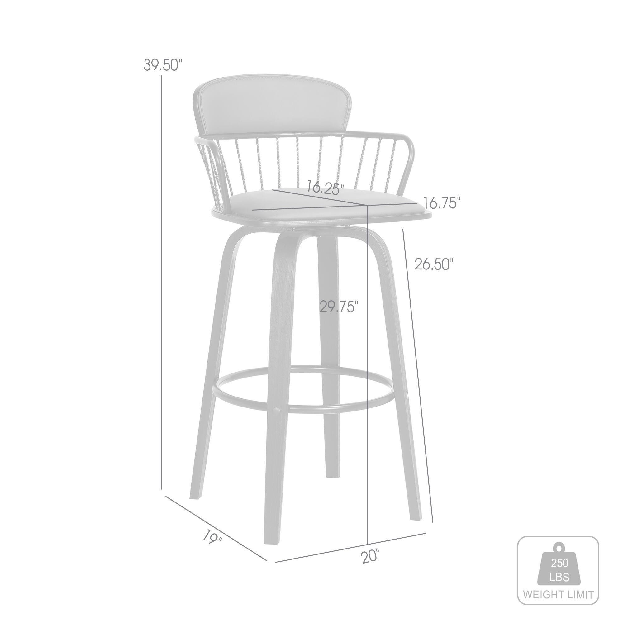 Willow Swivel Bar Stool, Gray/Black, large