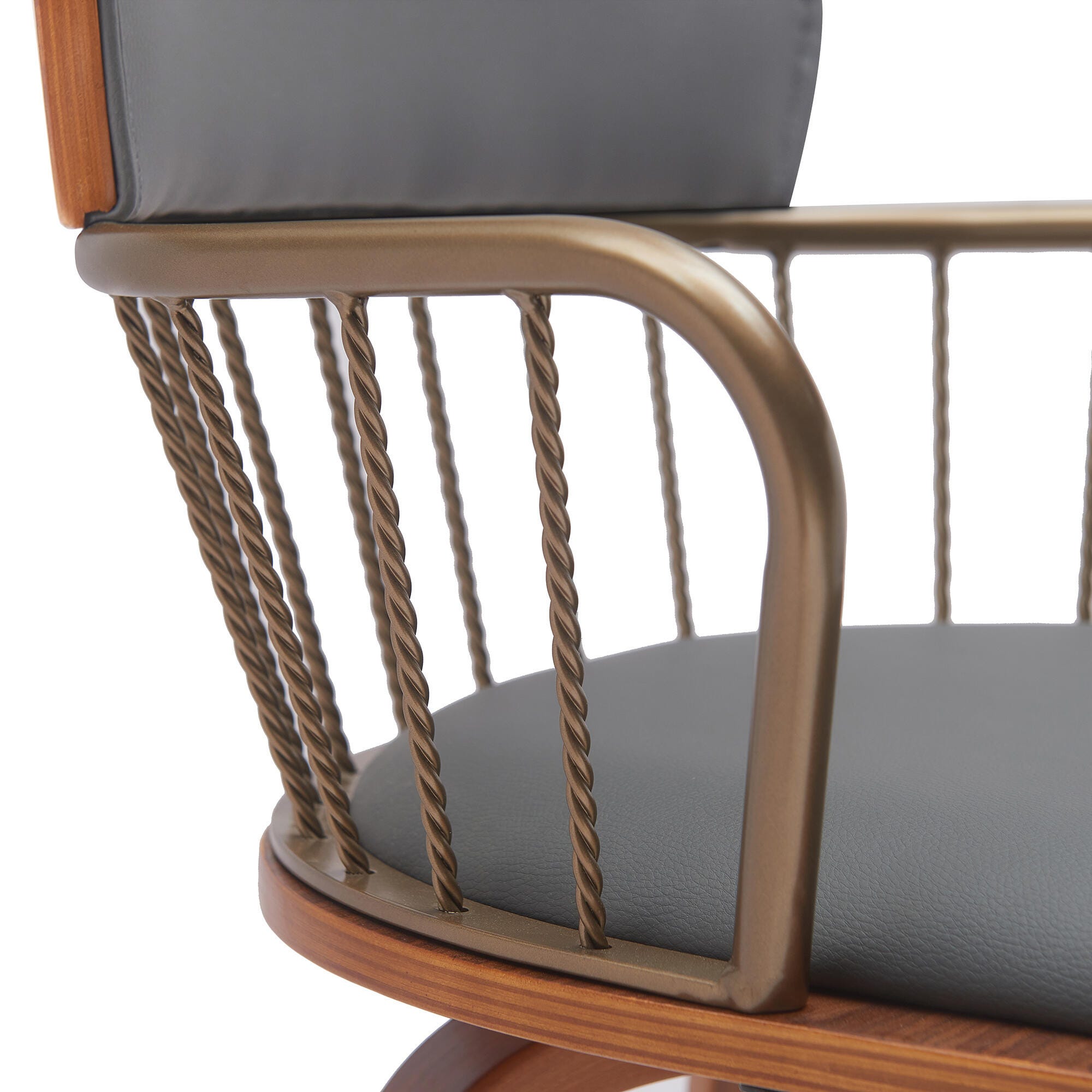 Willow Swivel Bar Stool, Gray/Walnut/Bronze, large