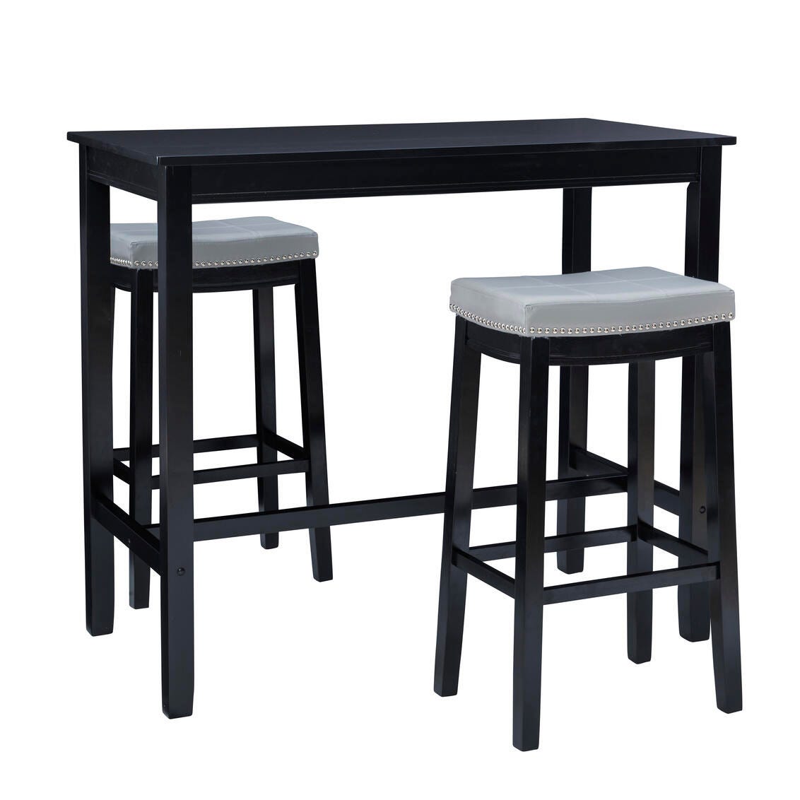 Linon Claridge Three Piece Bar Set, Gray, large