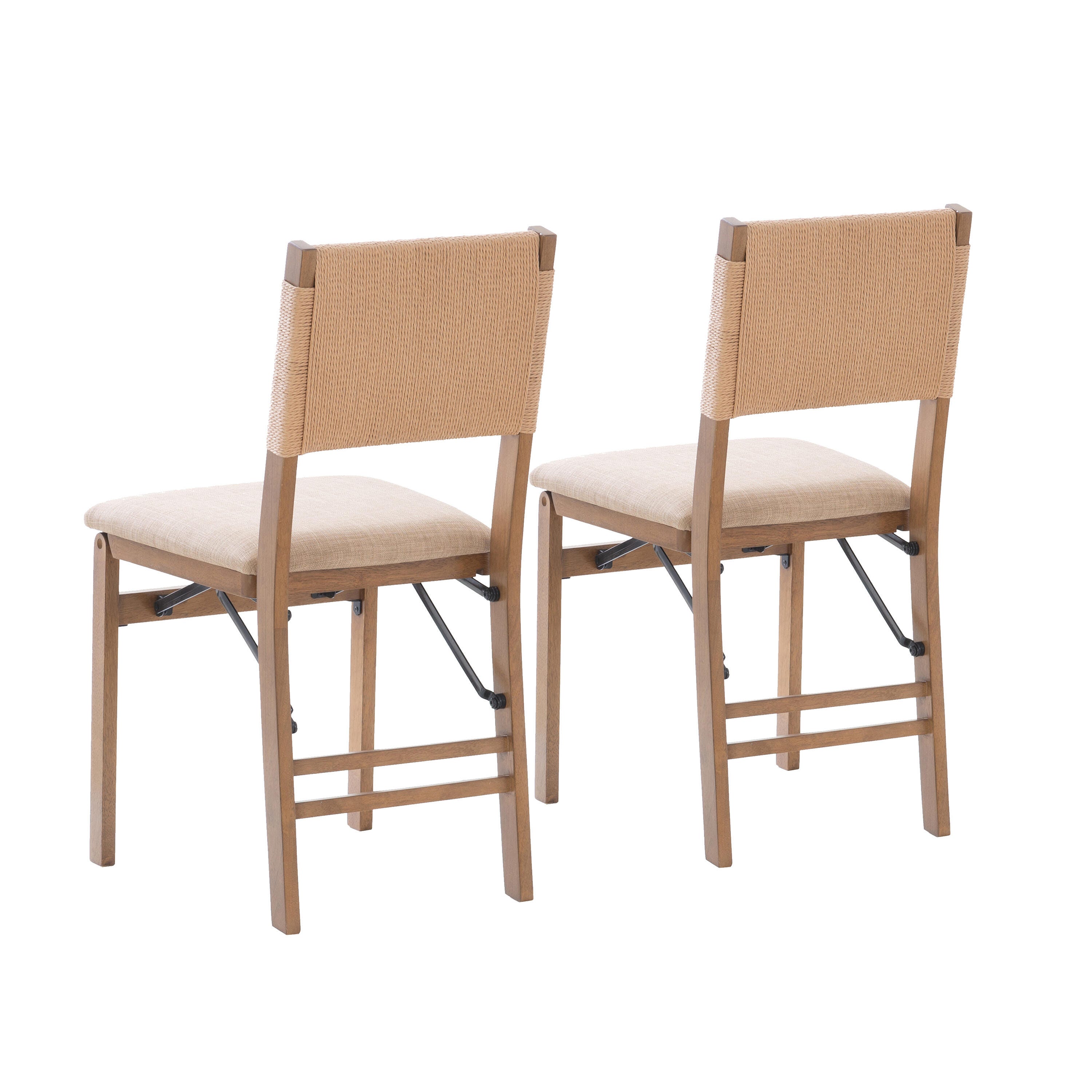 Linon Hutch Rope Folding Chair, Natural, large
