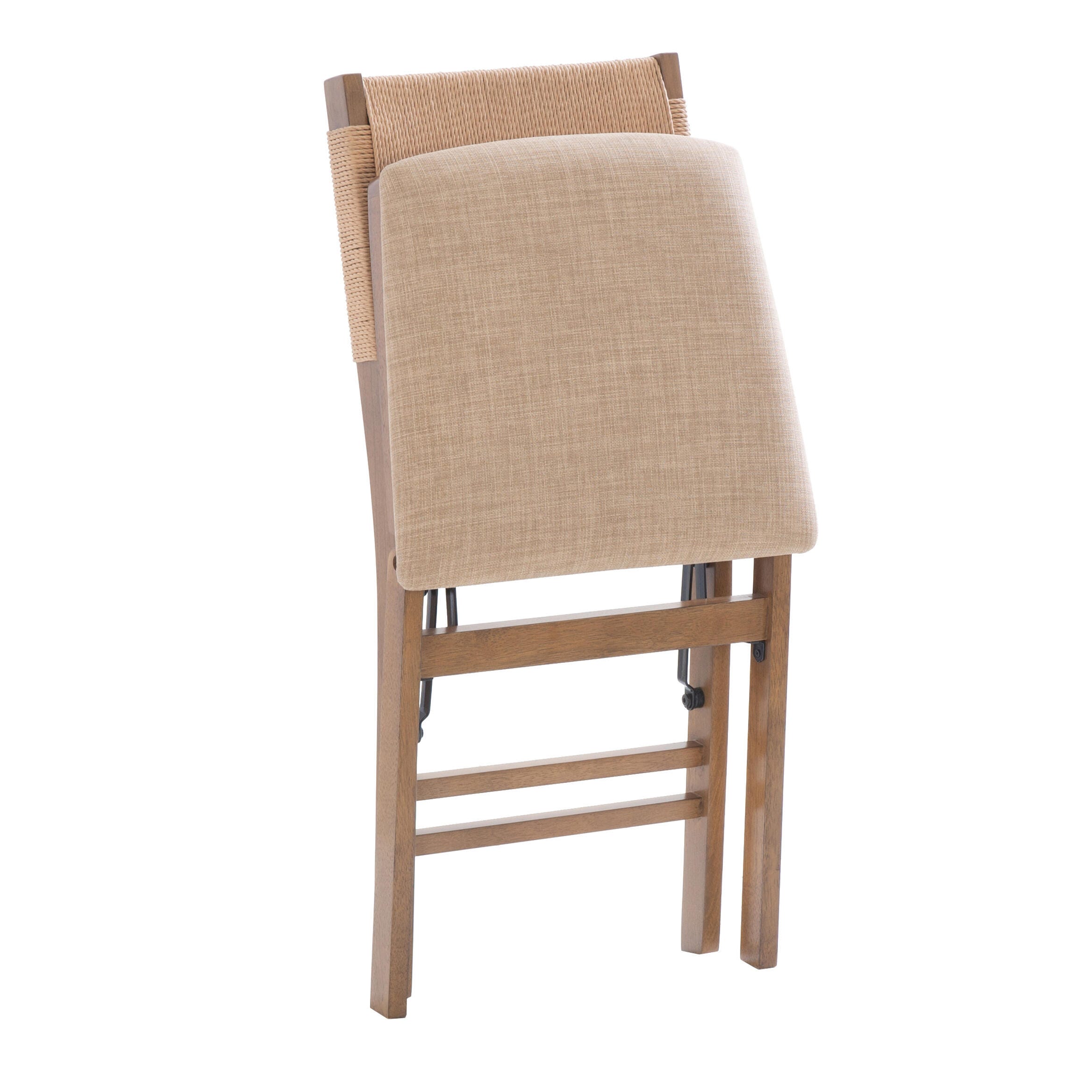 Linon Hutch Rope Folding Chair, Natural, large