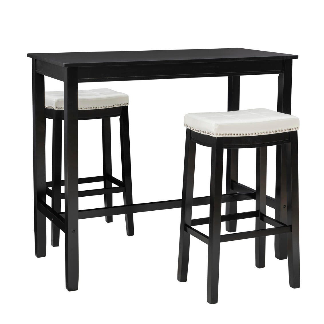 Linon Claridge Three Piece Bar Set, White, large