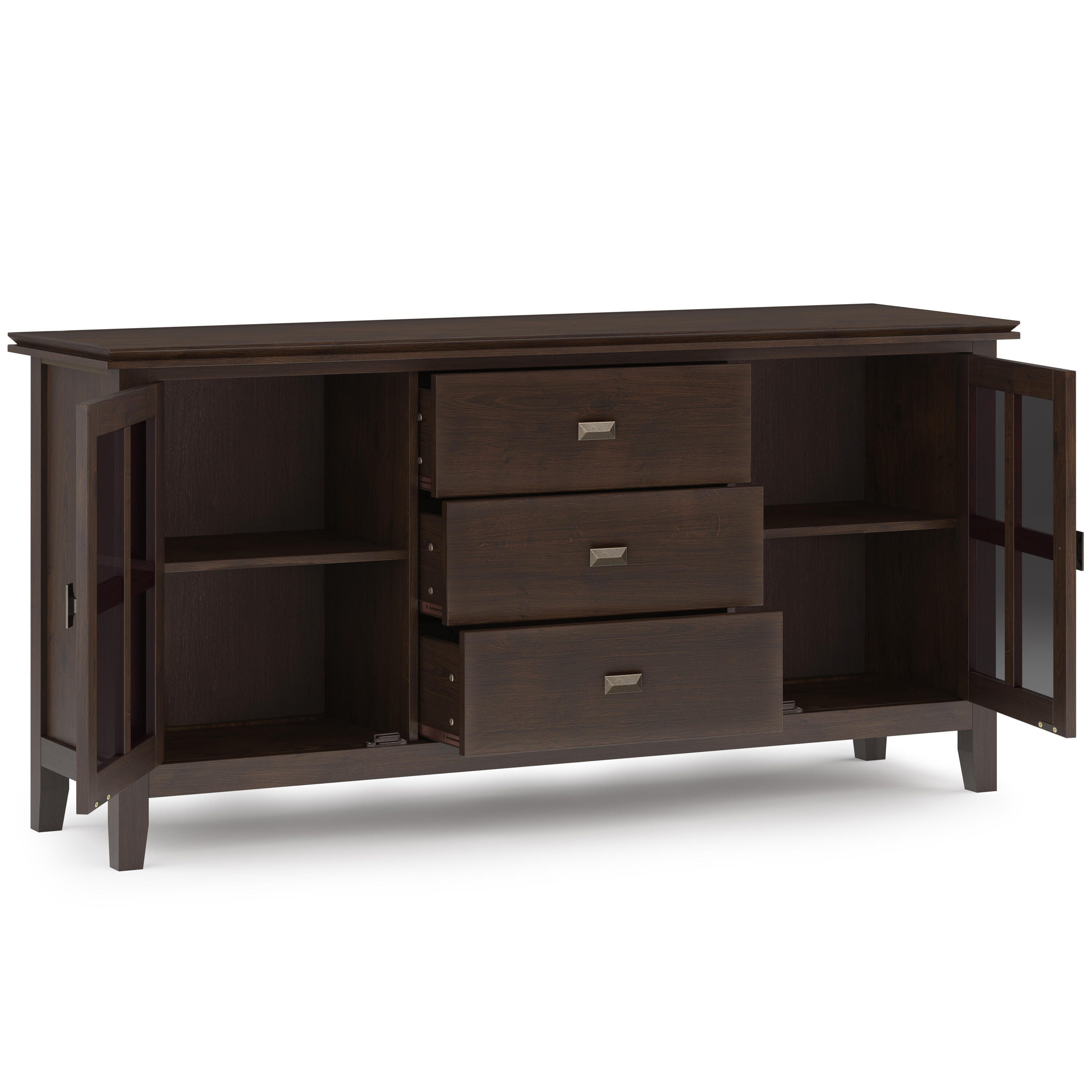 Simpli Home Artisan Sideboard Buffet, Walnut, large