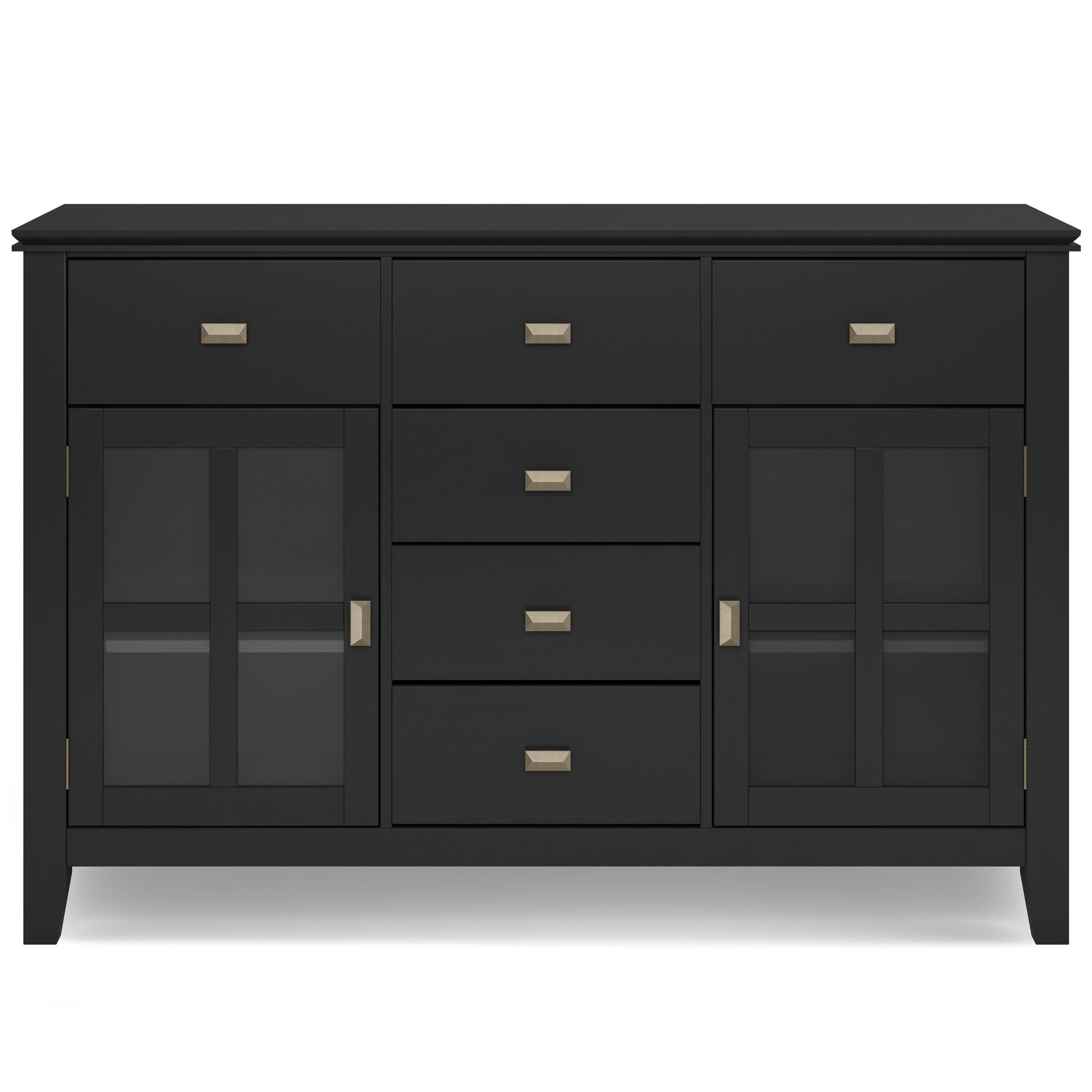 Simpli Home Artisan Sideboard Buffet Credenza, Black, large