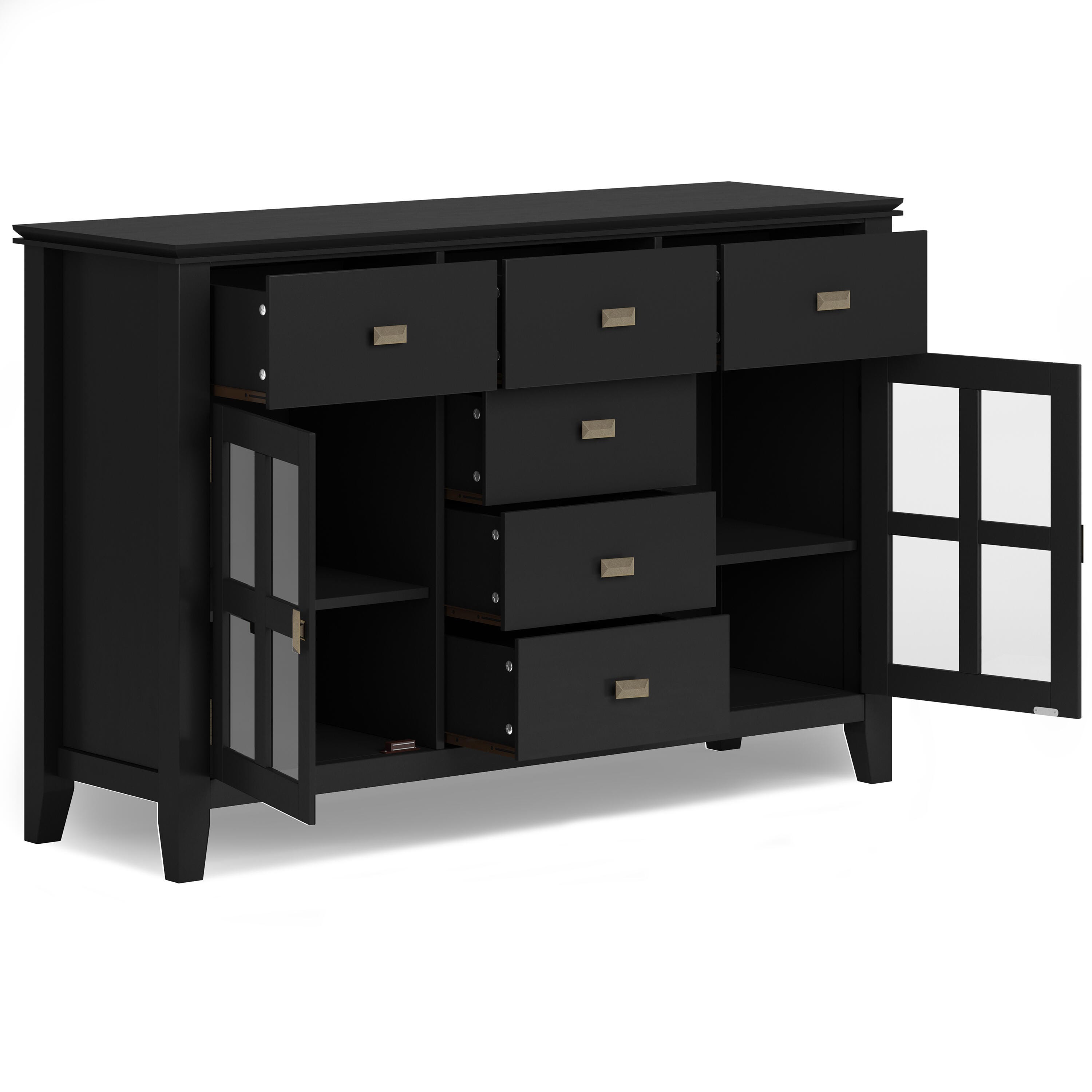Simpli Home Artisan Sideboard Buffet Credenza, Black, large