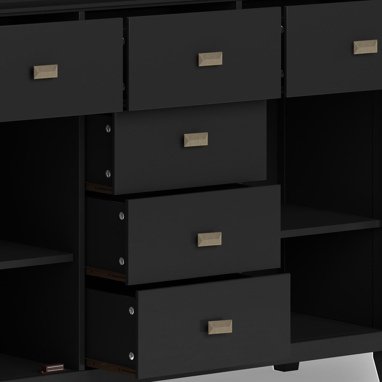 Simpli Home Artisan Sideboard Buffet Credenza, Black, large