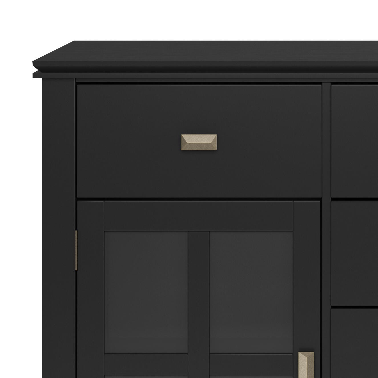 Simpli Home Artisan Sideboard Buffet Credenza, Black, large