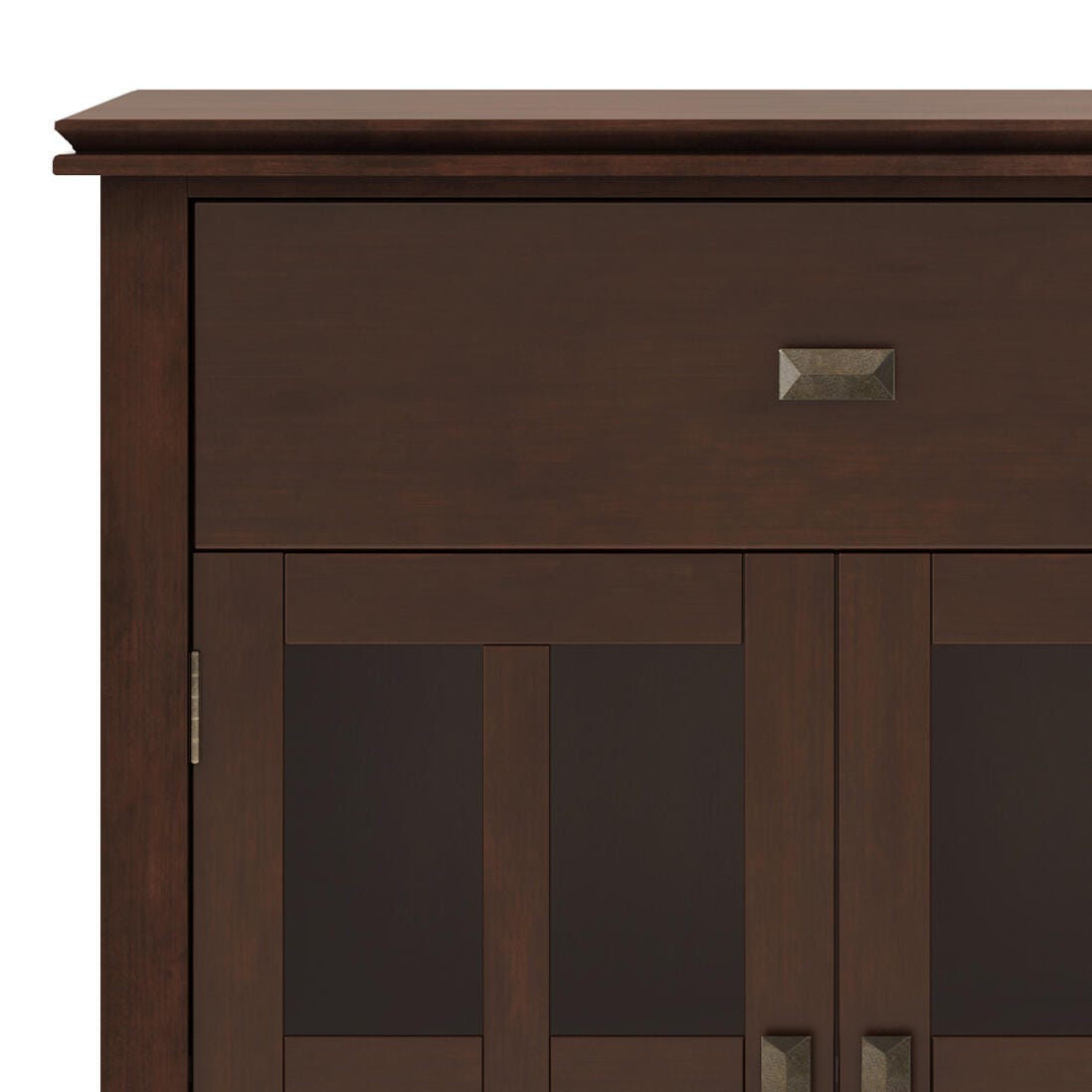 Simpli Home Artisan 4 Door Sideboard Buffet, Brown, large