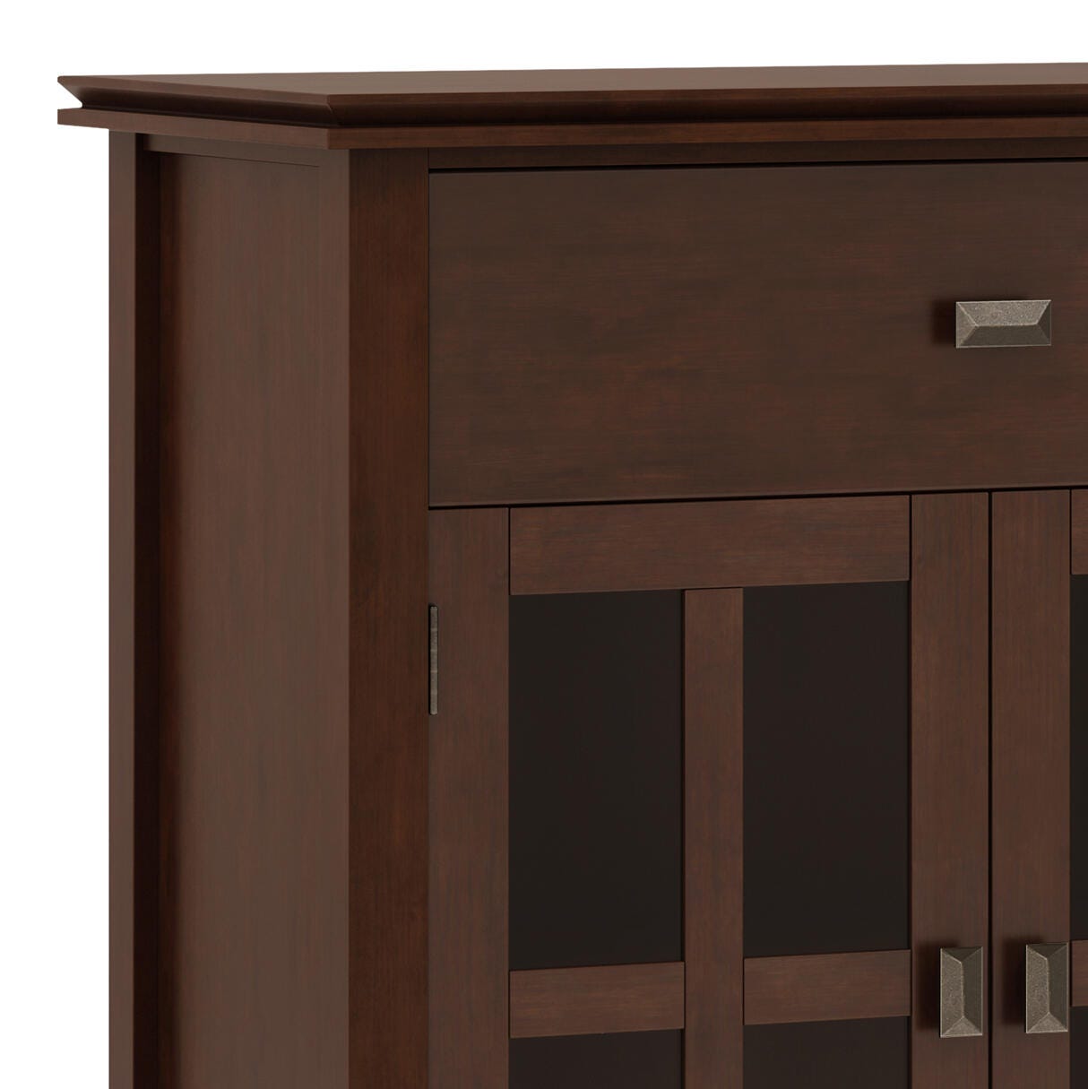 Simpli Home Artisan 4 Door Sideboard Buffet, Brown, large