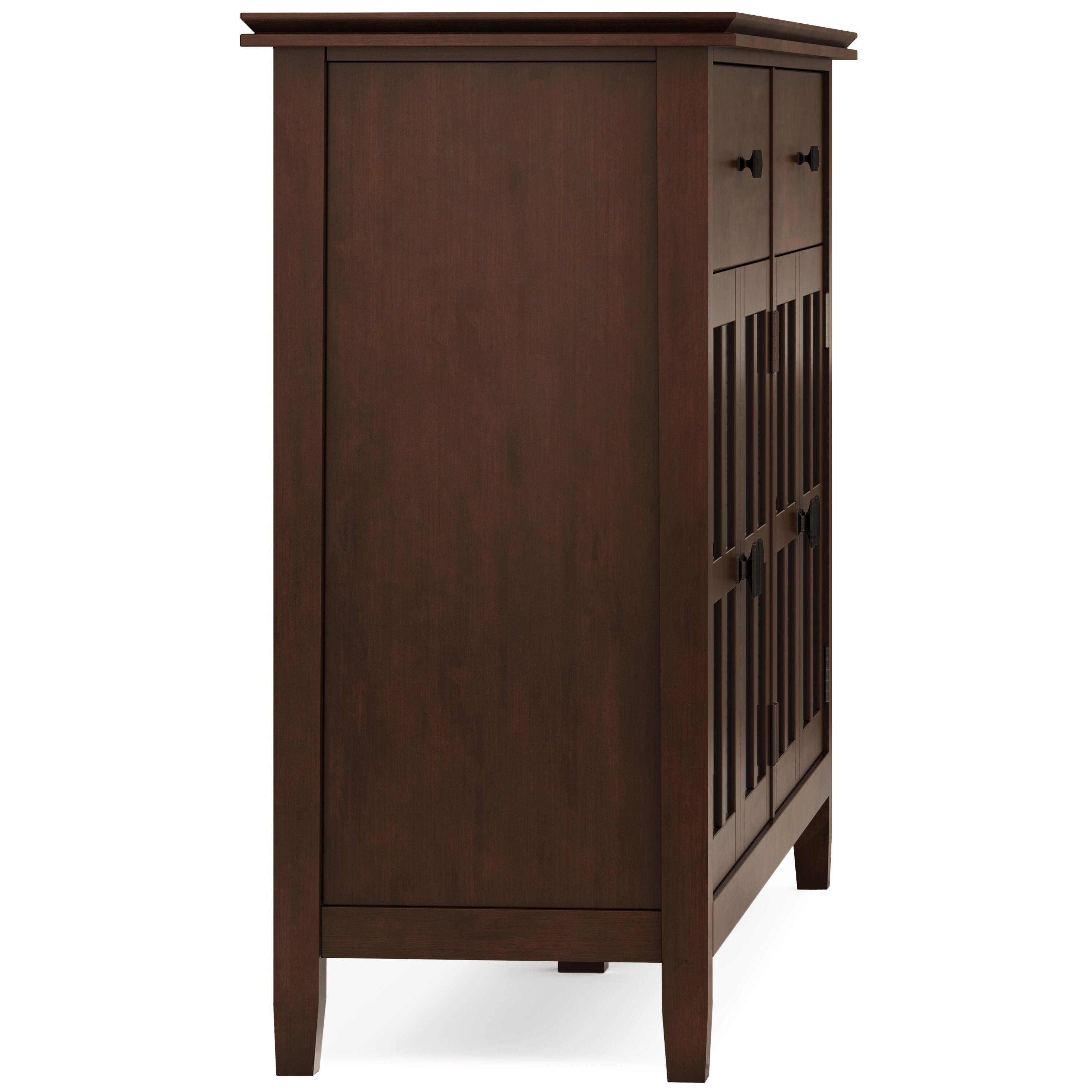 Simpli Home Artisan 4 Door Sideboard Buffet, Brown, large