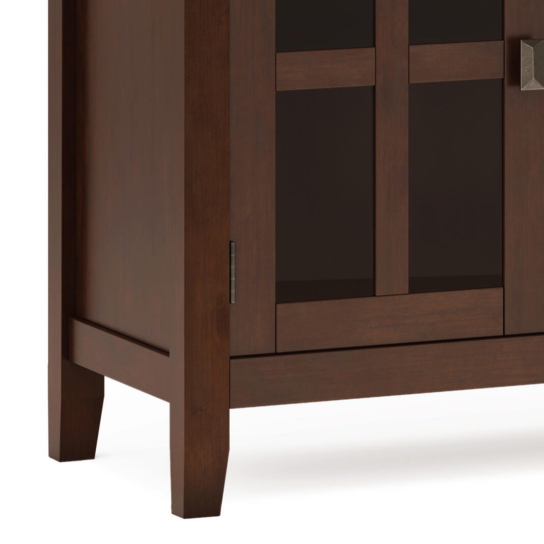 Simpli Home Artisan 4 Door Sideboard Buffet, Brown, large