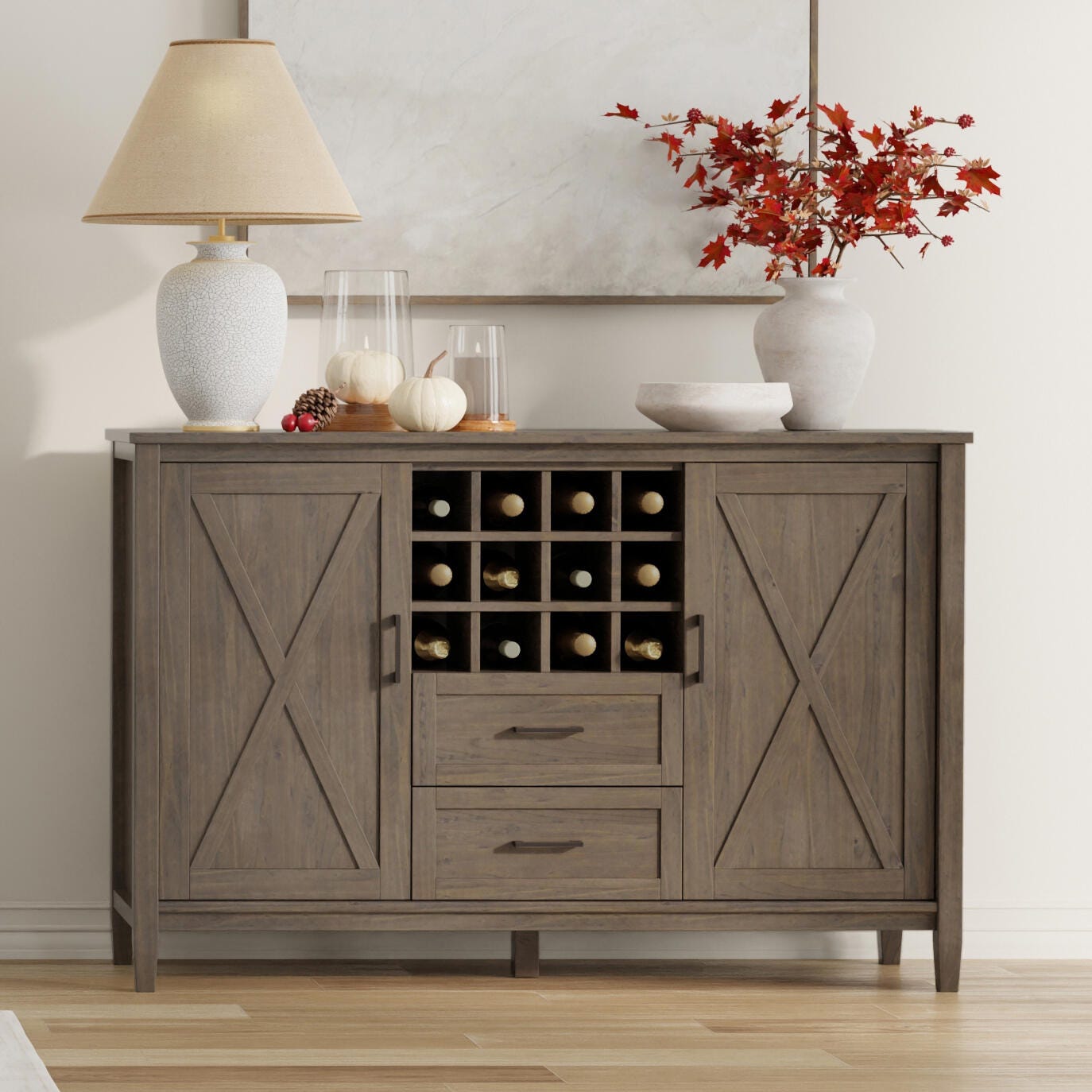 Simpli Home Ela Sideboard with Wine Storage, , large
