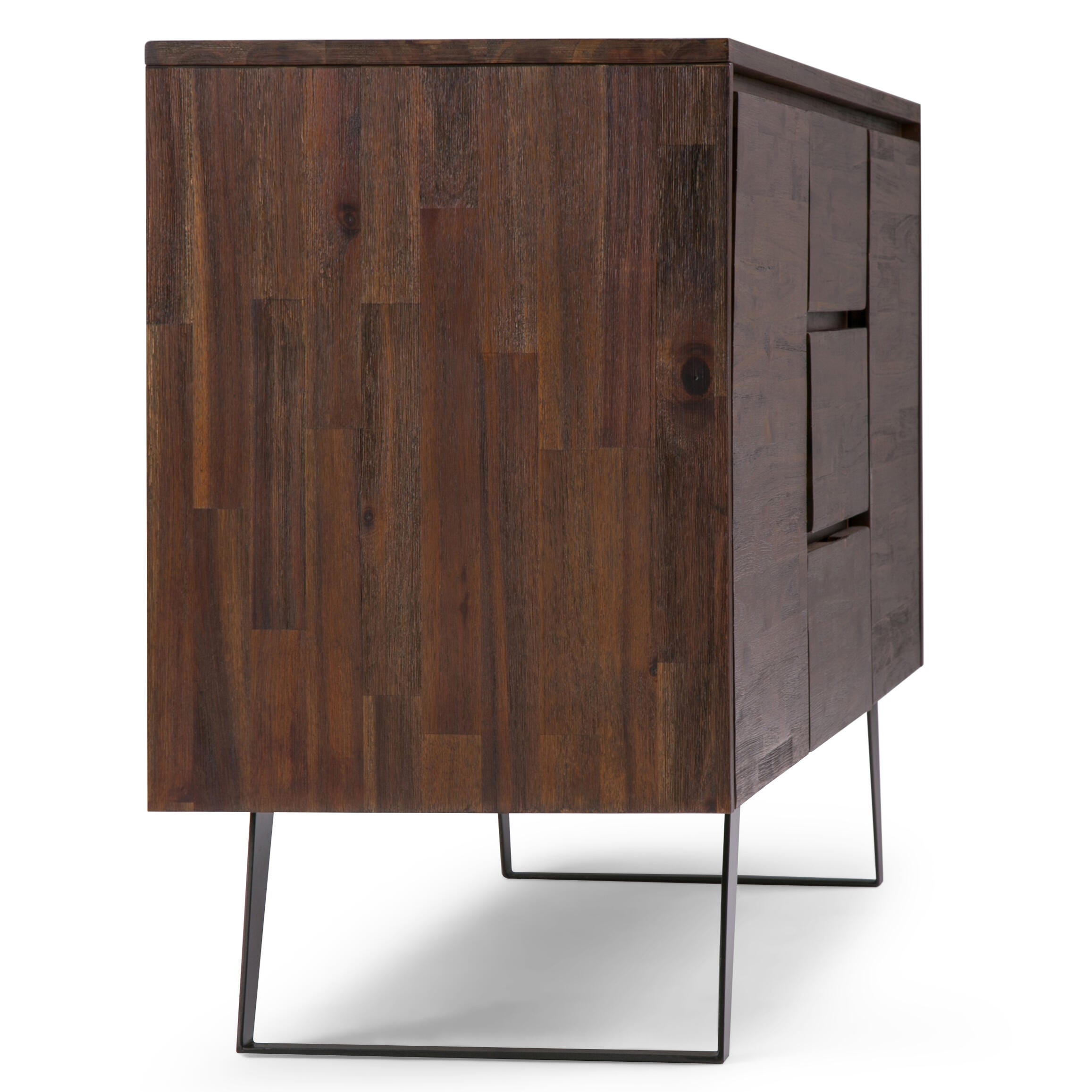Simpli Home Lowry Sideboard Buffet, Distressed Charcoal Brown, large